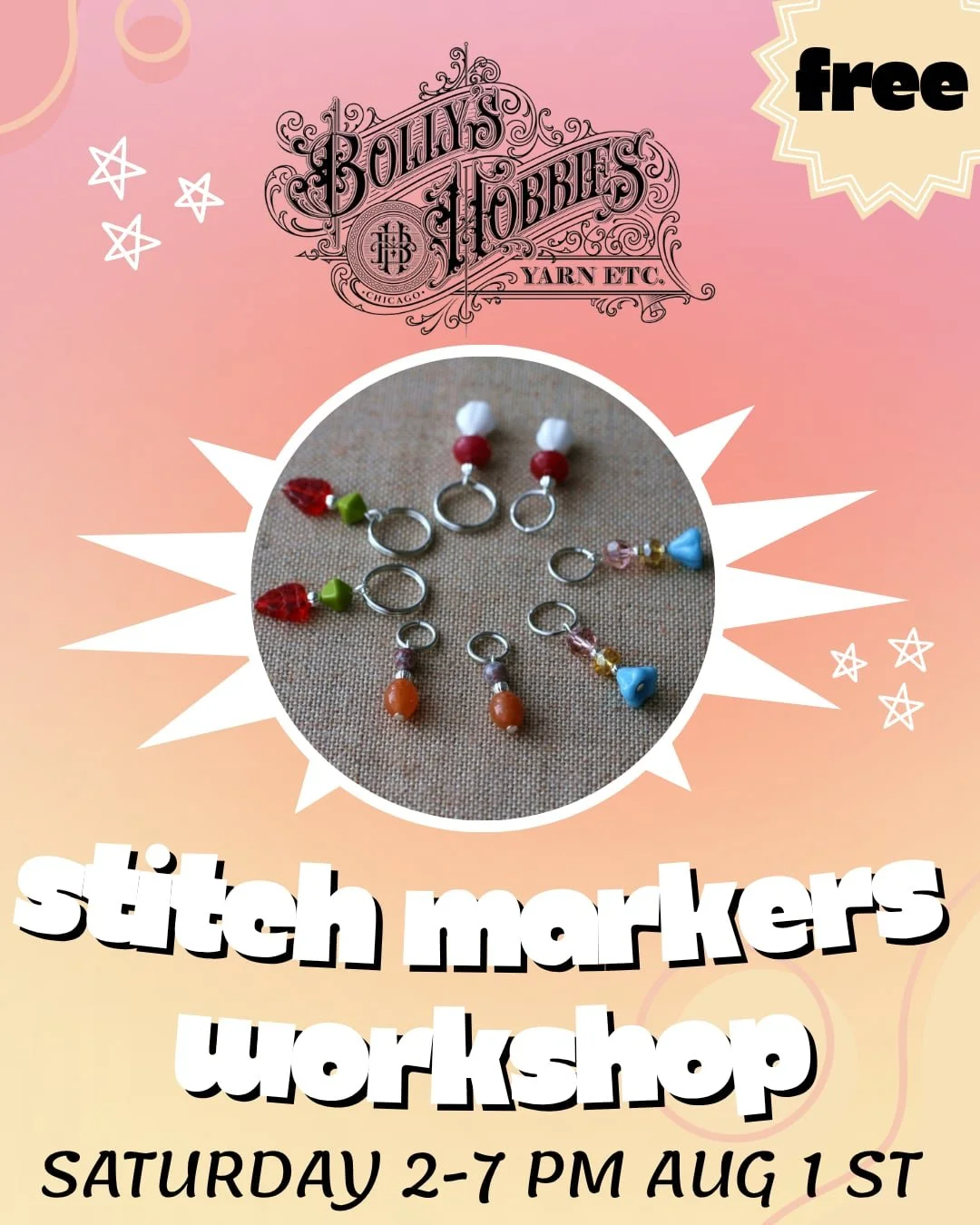 Make Your Own Stitch Markers at Bolly's Hobbies