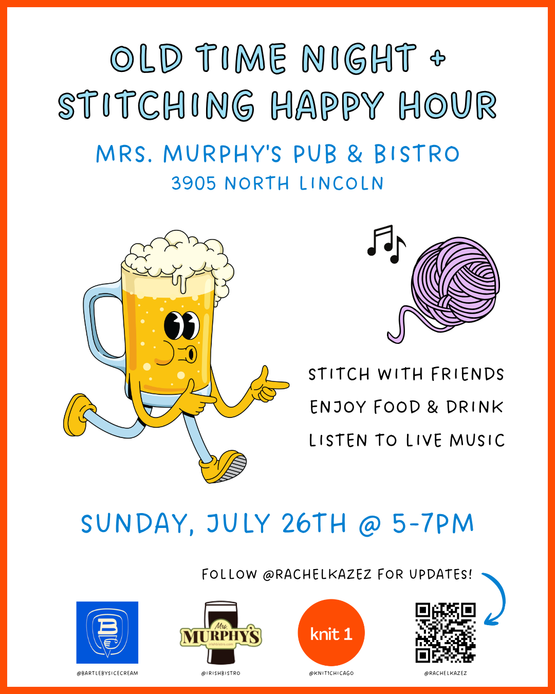 Old Time Night & Stitching Happy Hour With Knit 1