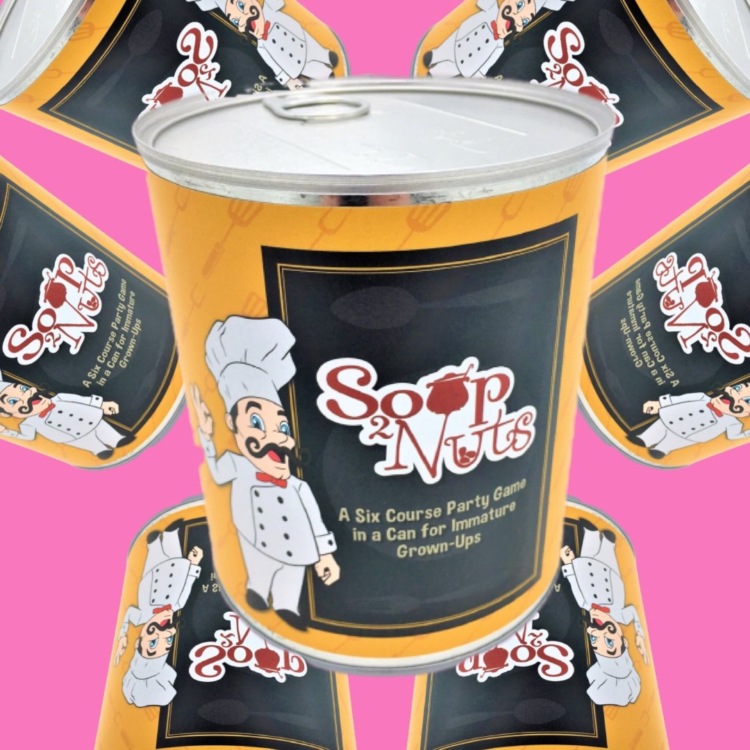 Make your own fun, with the ultimate party game:
Soup2Nuts! The party game for immature adults. Get at the DCG website.
.
.
.
.
.
#dcgtv #analoggames #tabletopgames #cardgames #partygames #duncecapgames #soup2nutsgame #boardgames #games #tabletopgami