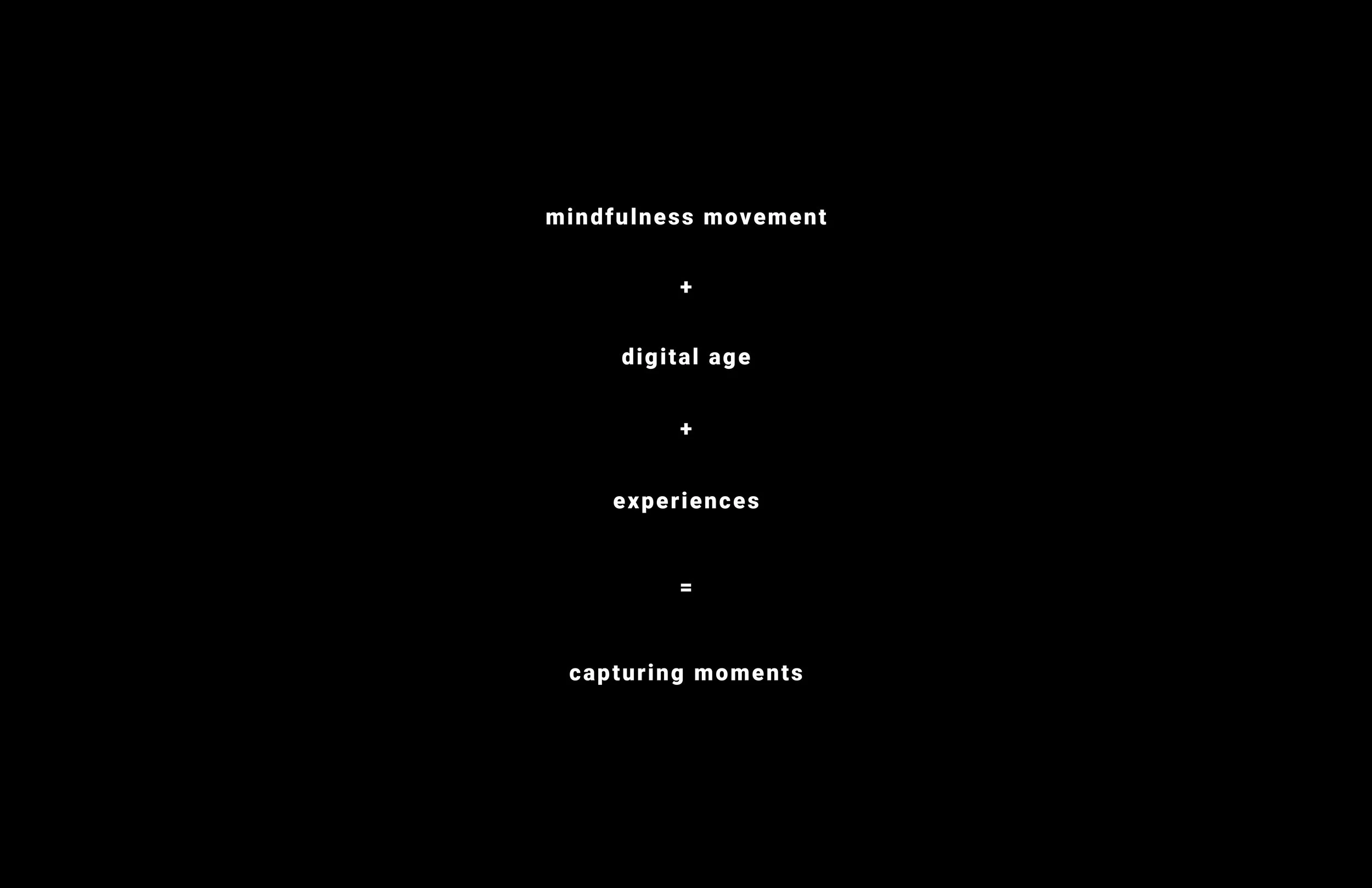 The collision of the mindfulness movement + the digital age + craving for new experiences creates a need to capture our moments more thoughtfully.