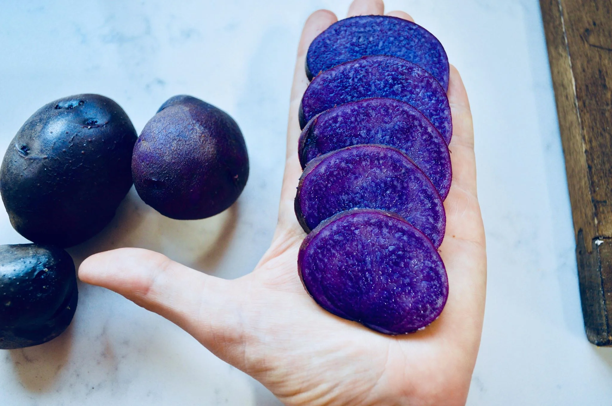 purple potatoes, modern homestead, summer harvest, organic life, plant based home