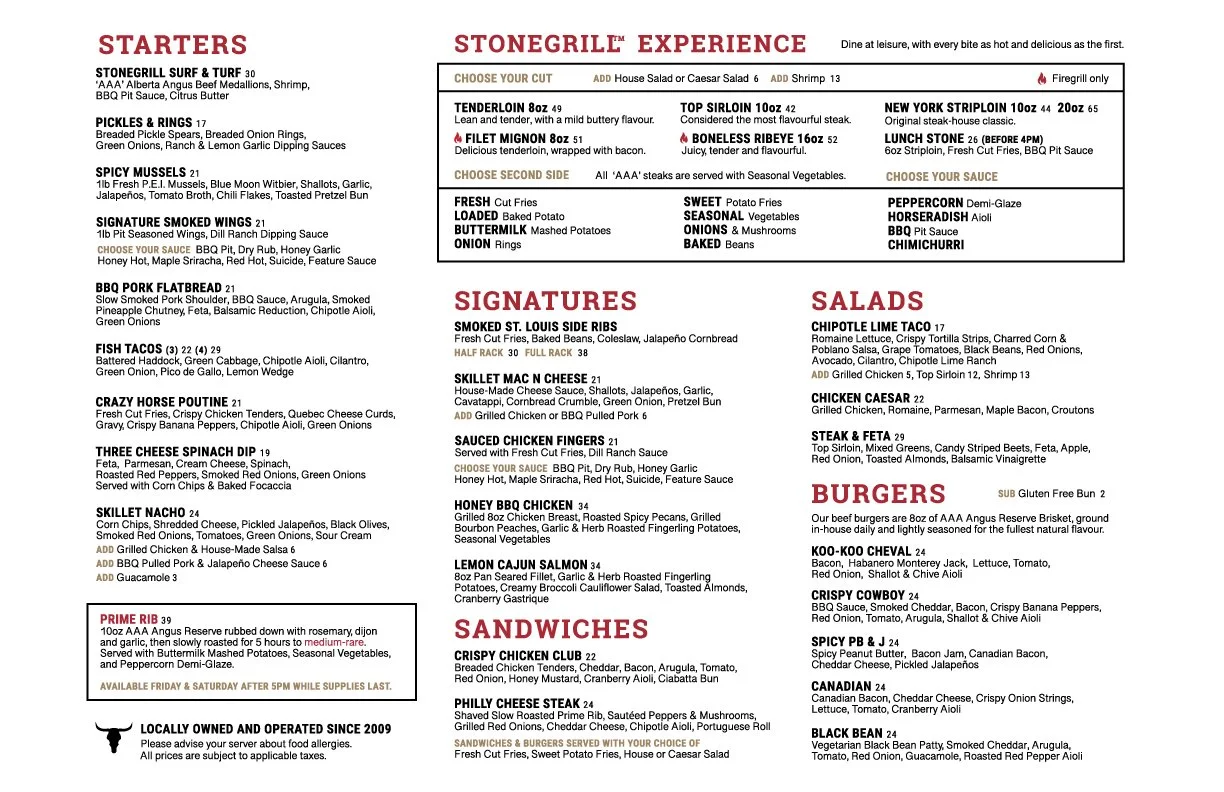Menu — Crazy Horse Steakhouse and Saloon