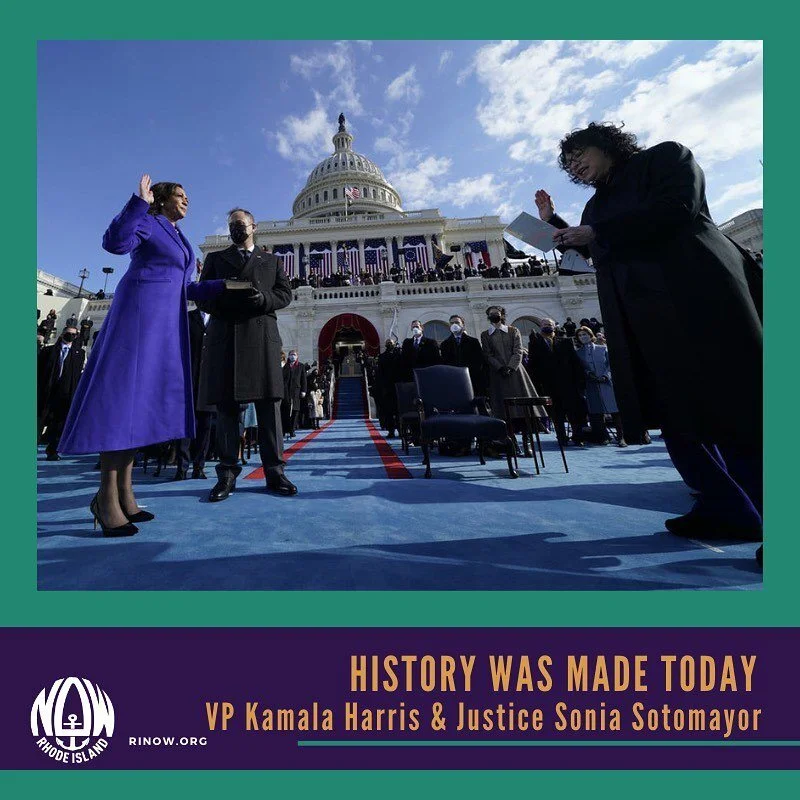 🇺🇸 The inauguration of Vice President Kamala Harris being sworn in by the first Latinx Supreme Court Justice Sonia Sotomayor, marks the beginning of a new America. An America that trusts, believes in and works alongside all womxn both in and out of