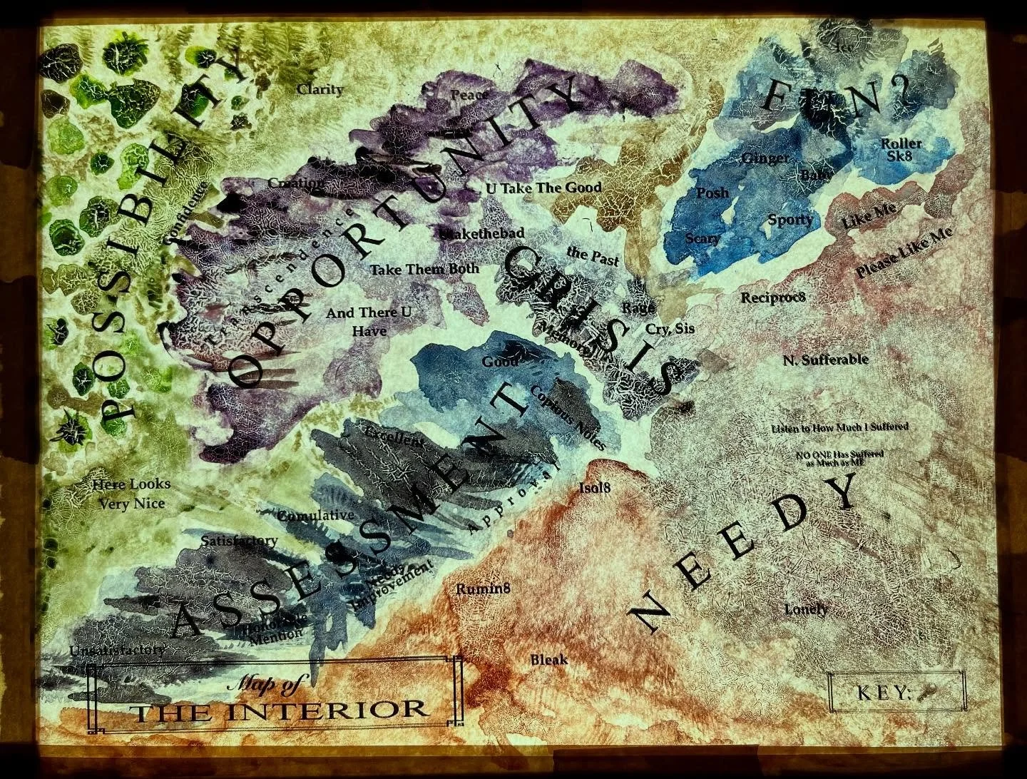 Where have you lived? Where would you like to go? Were you just passing thru, or did you stay for awhile?
&lsquo;Map of the Interior&rsquo; 1-3 are complete and will be on display Nov 1 - 15 at Enoch&rsquo;s NYC in the &lsquo;Visual Artists &amp; Per