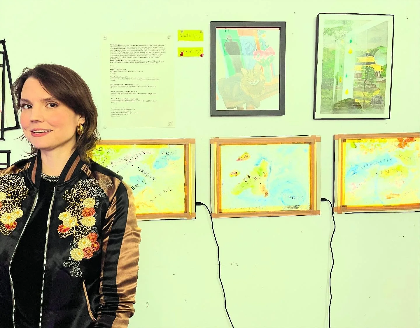 Only a couple more days to catch 👀 my artwork up at @enochs.nyc ! And come by this Saturday for final performances from the visual artists at 6:30! I have lovely prints of my art on display available for sale at register💫 thank u for organizing @ti