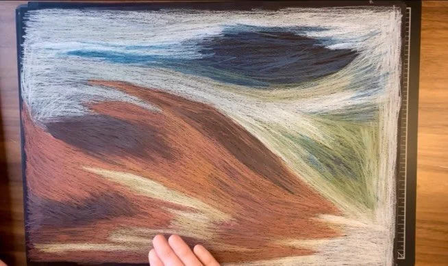 New color pencil abstracts made with #derwentdrawingpencil on #fabrianoblackblack paper. Lmk if you&rsquo;d like to order a print! Also there&rsquo;s a vid on my YT where I wax poetic (get it?) for a long time about these wonderful materials 🖤✨#derw