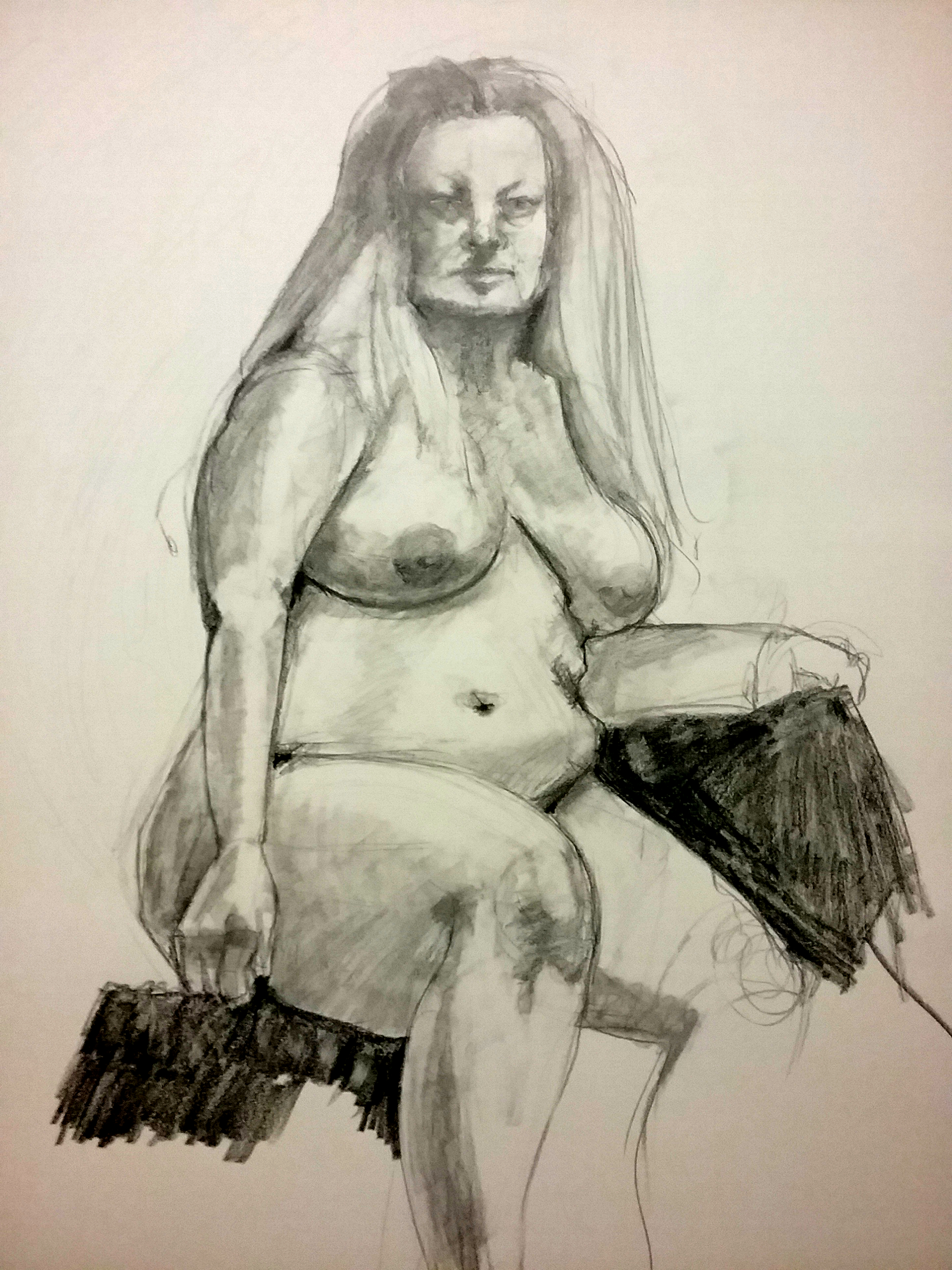 Realism Figure Drawing - Graphite on Paper