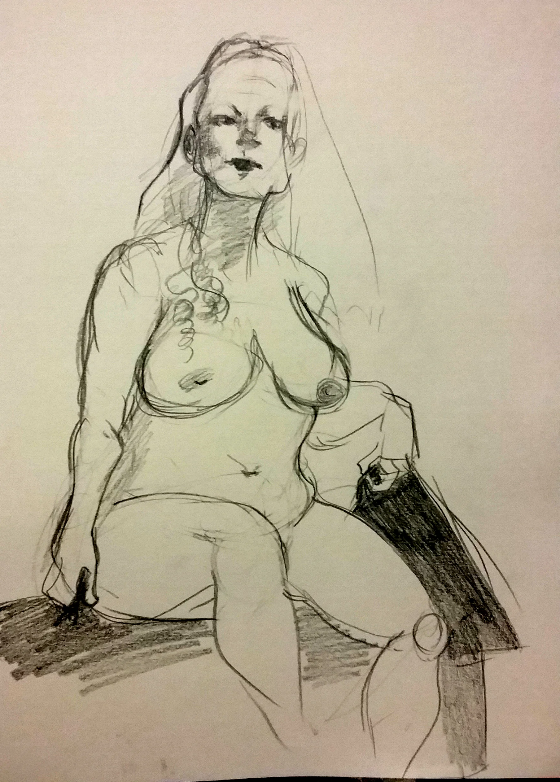 Anime-Style Figure Drawing - Graphite on Paper