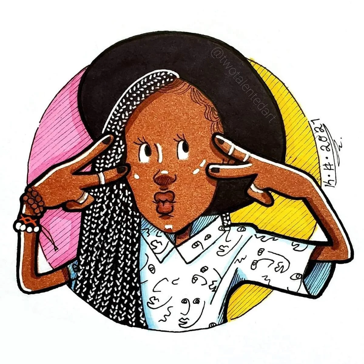 My amazing eldest daughter Kyla (@twotalentedart), who is an incredible artist, made this cartoon version of me for my birthday! I love it so much and wanted to share it. I can tell she put time and love into this drawing which I really appreciate. Y