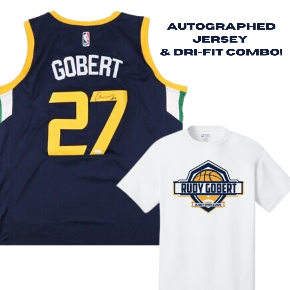 Autographed Rudy Gobert Utah Jazz Jersey (Navy) — Celebrity Sports Academy