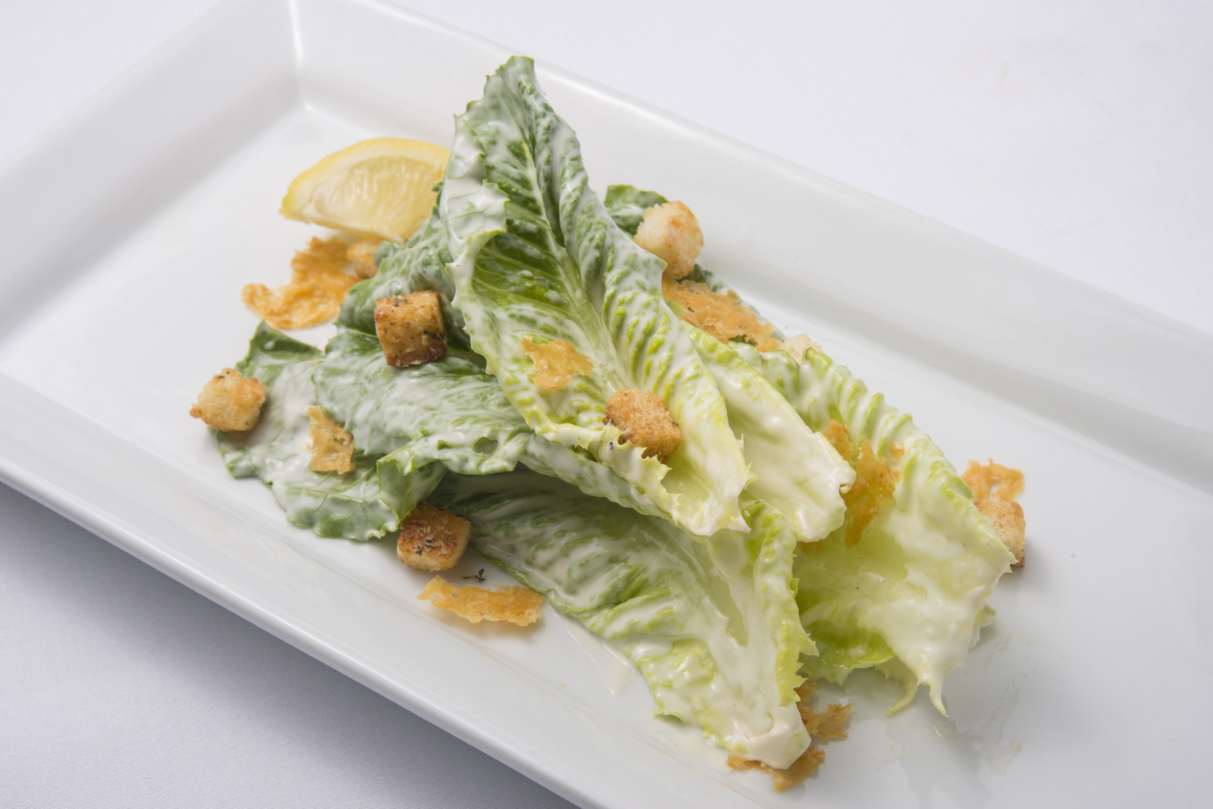 Classic Caesar Salad, Parmesan Crisps, Brown Butter Thyme Croutons