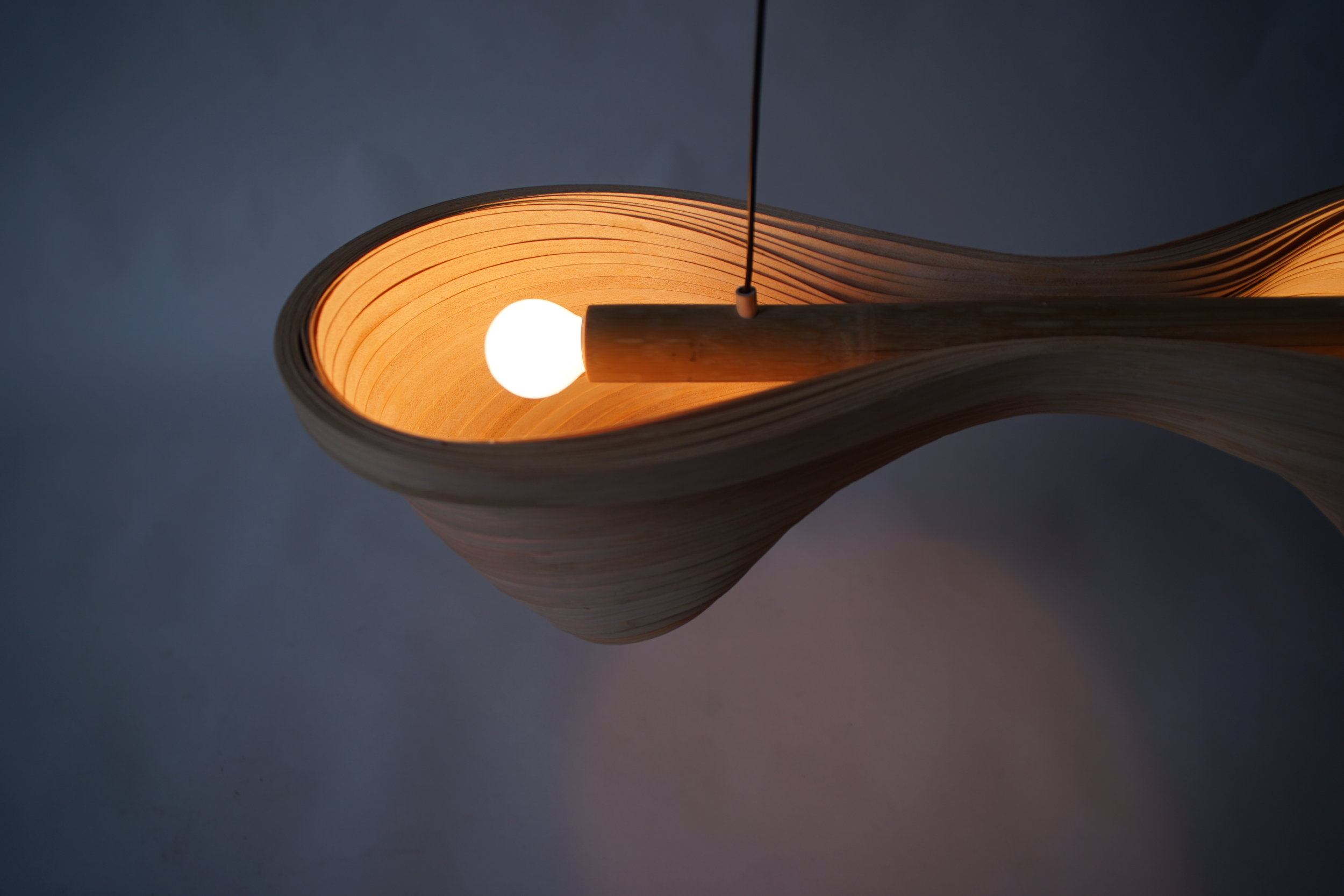 HERMIT doble lamp. Bambú
