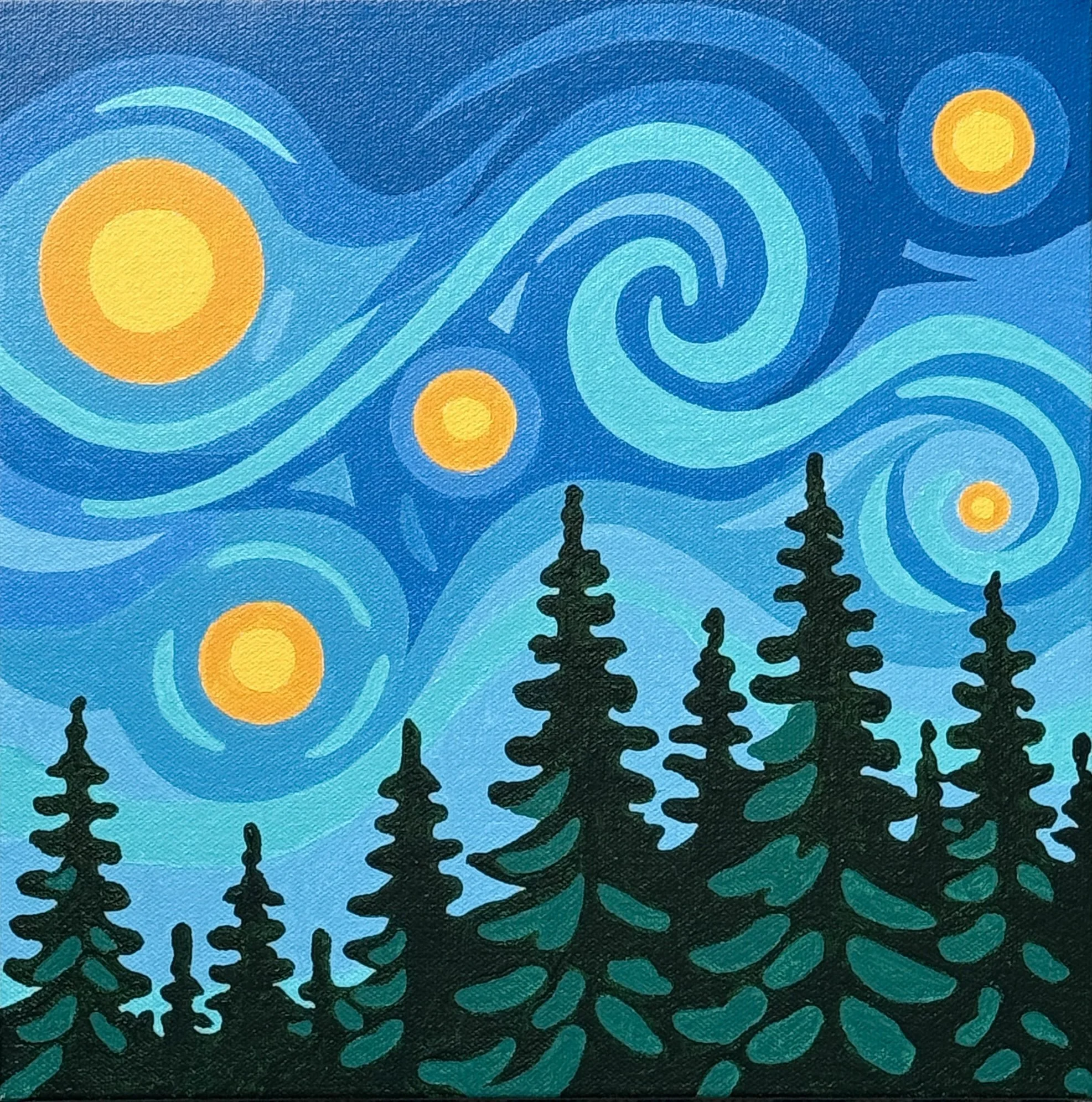 "A Starry Night in Maine" - 12x12