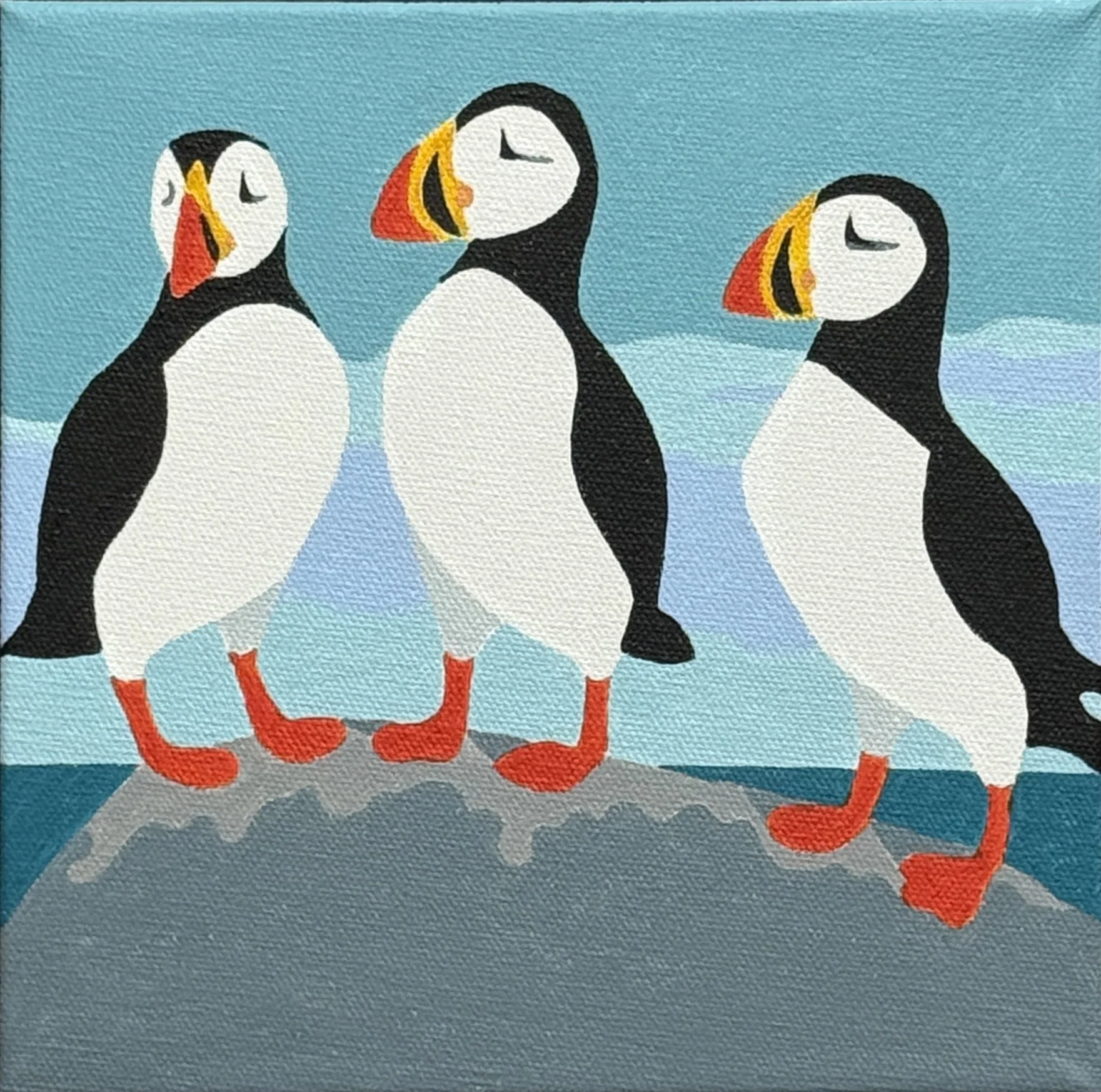 "Puffins" - 8x8