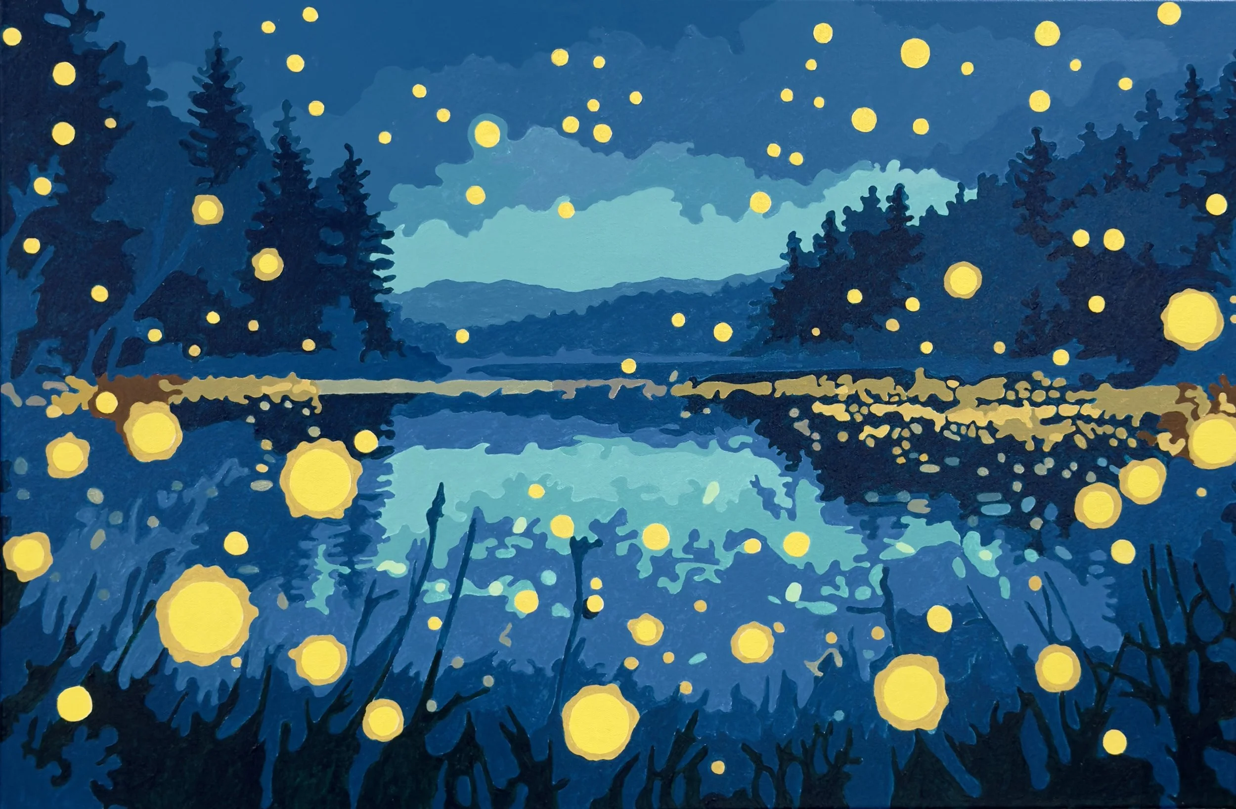 "Firefly Lake" - 20x30