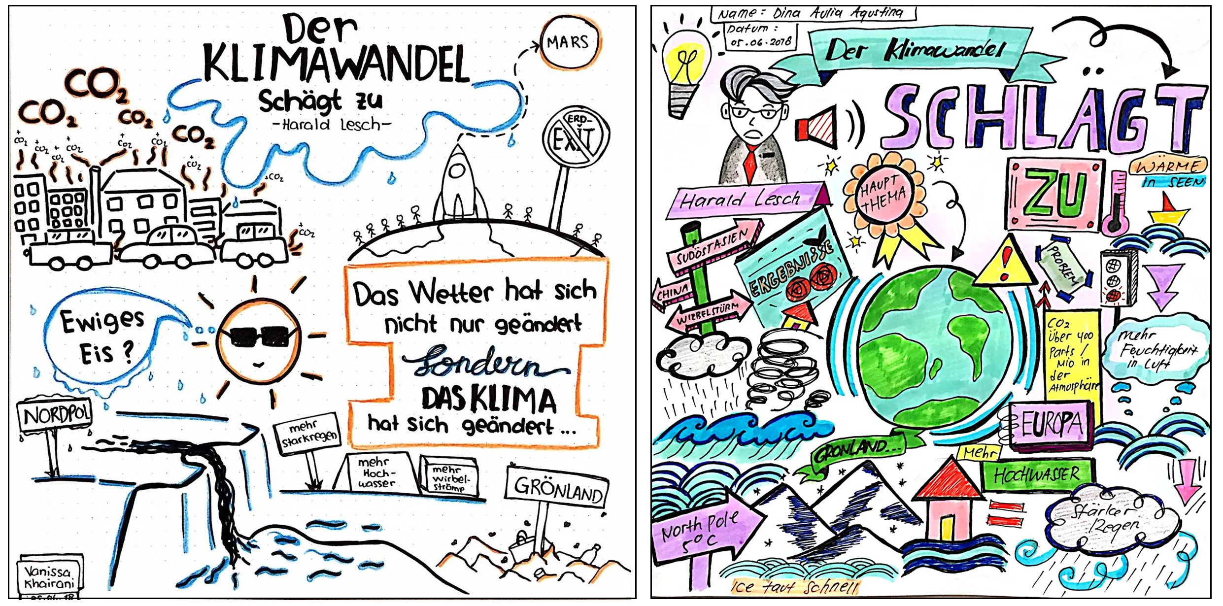 Fig. 5 Sketchnotes from a video by Harald Lesch about climate change.