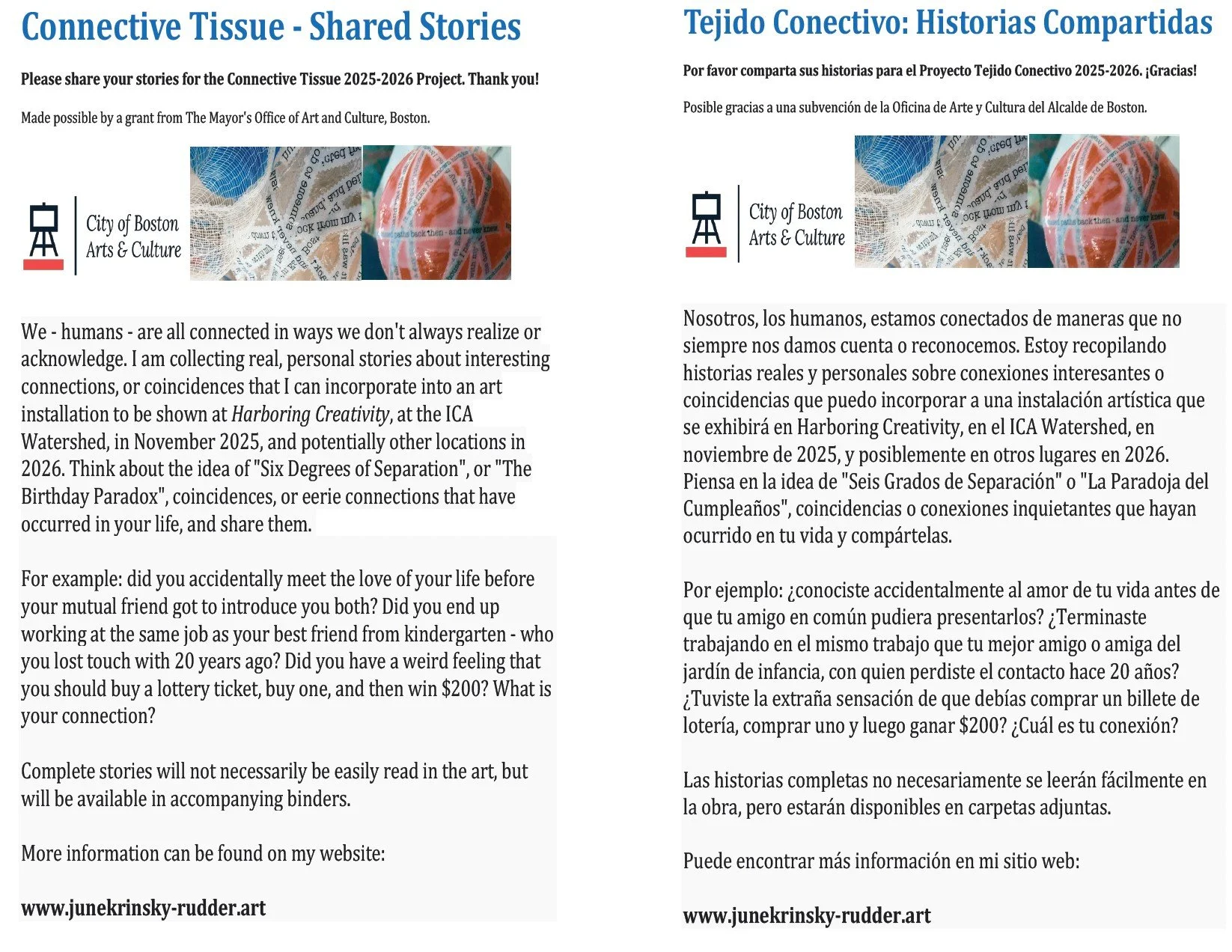 Your/your friends' true stories about connections/coincidences needed for art installation. Please see my website for more information. Thank you! #connections #coincidence #storytelling #eastboston #mixedmedia #installationart #eastbostonartistsgrou