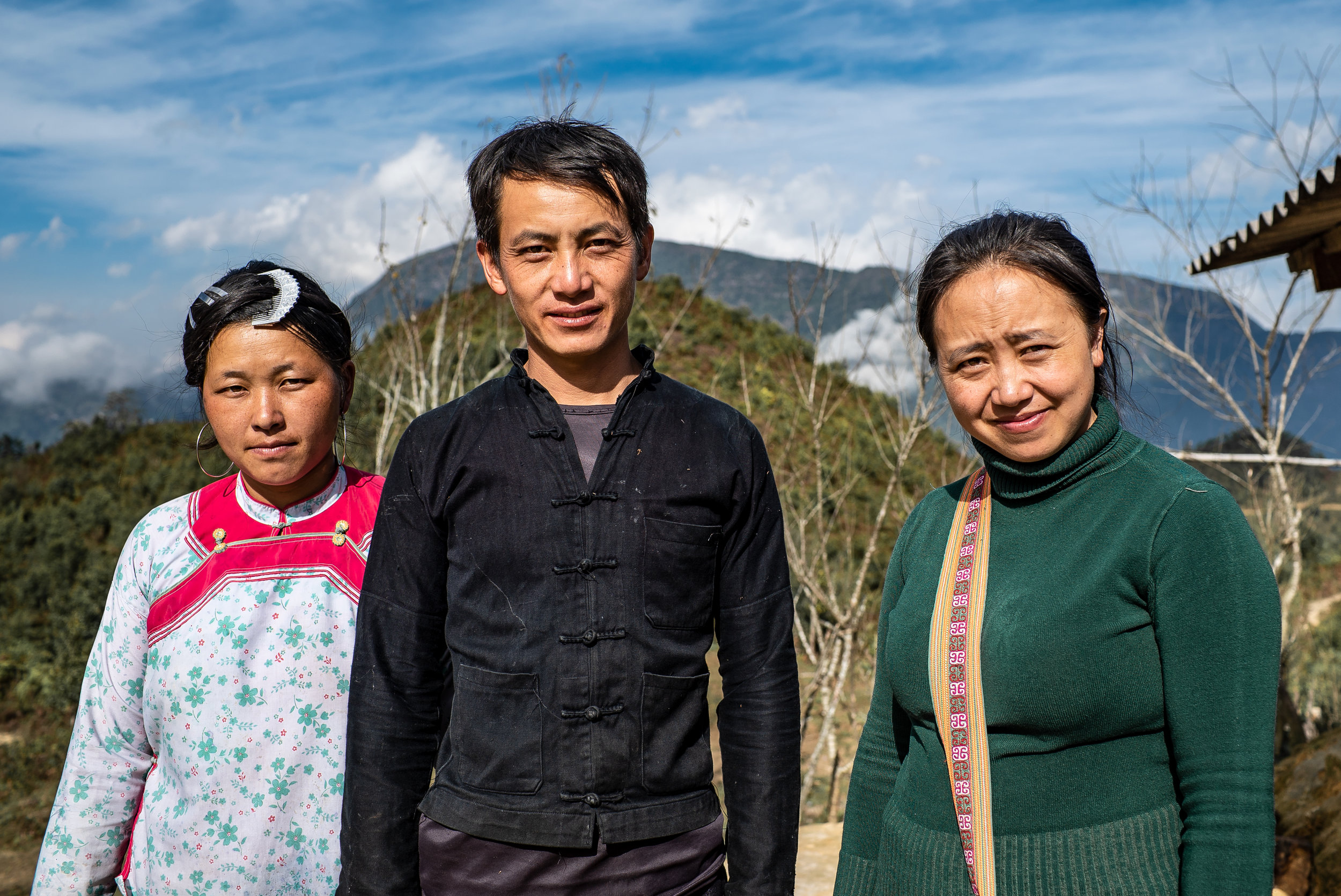 Guide Zao (Giang) with her brother and sister-in -law, who our guests went to stay with during a trek