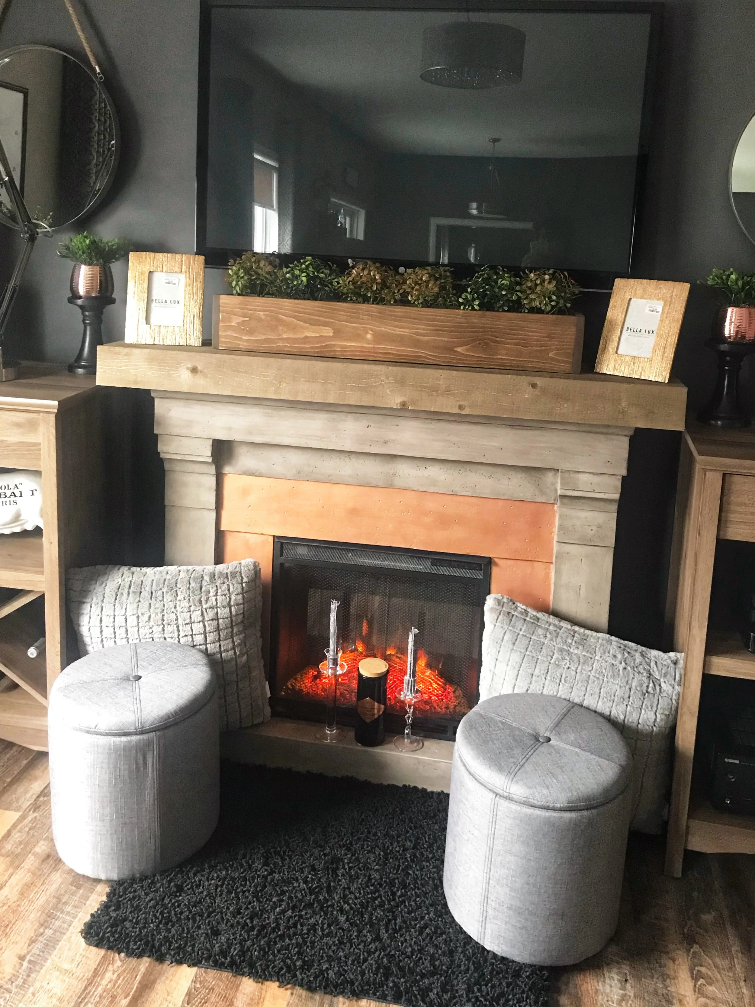 Our mini fireplace makeover from earlier this year