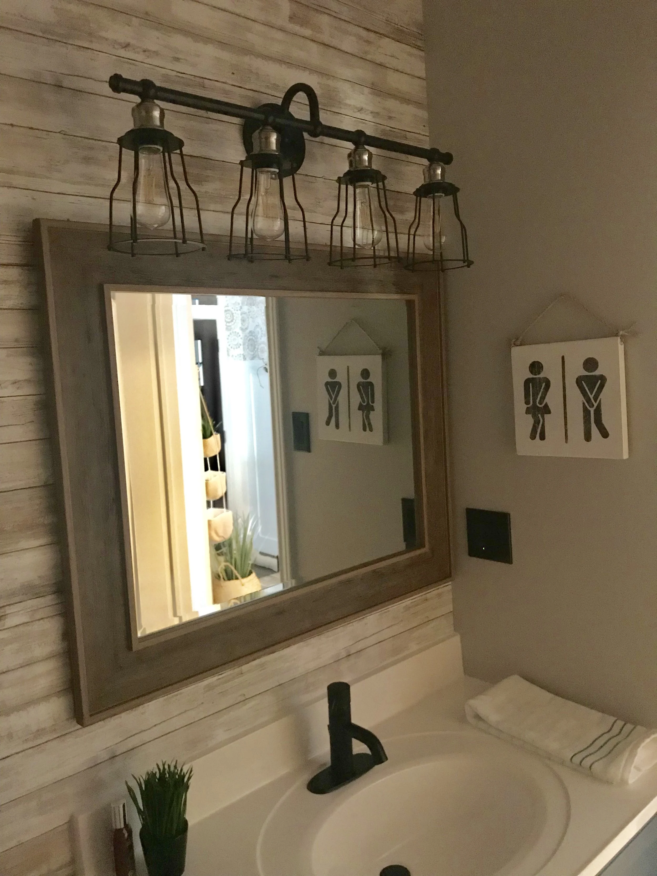 The black light fixture, faucets and outlets are an affordable upgrade!