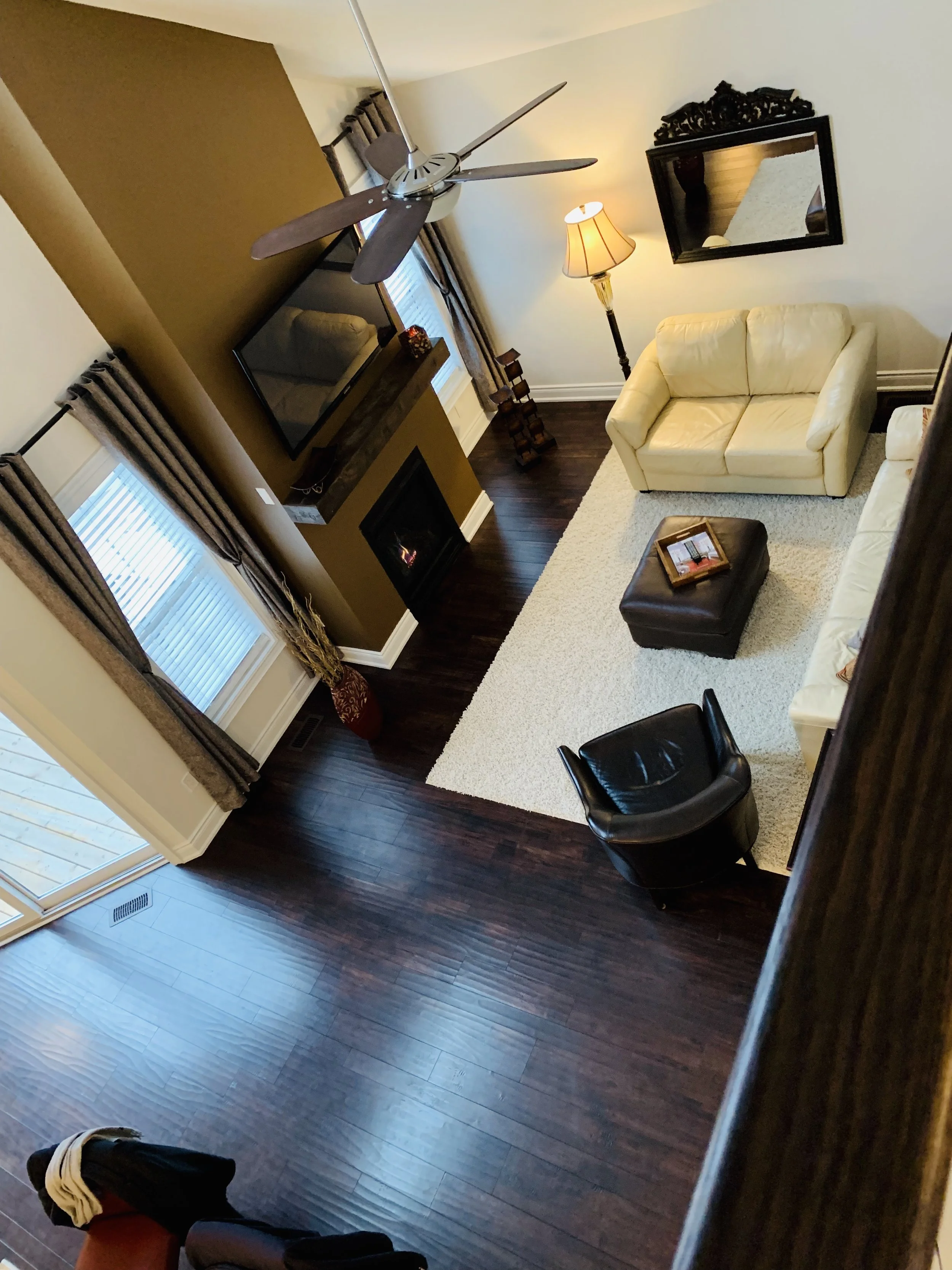 Fireplace during our real estate walk-thru