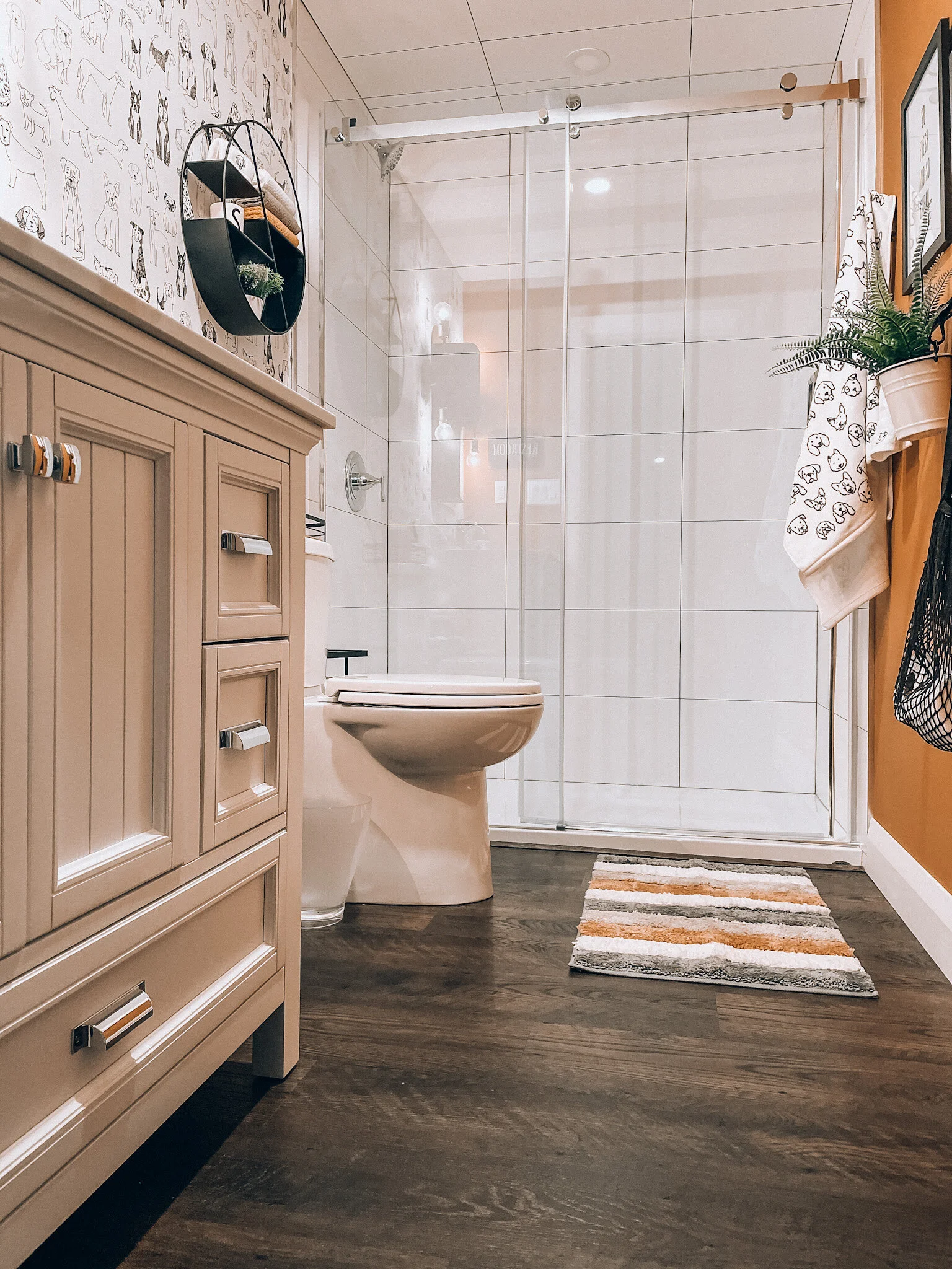 Beautiful &amp; Fun Basement Bathroom