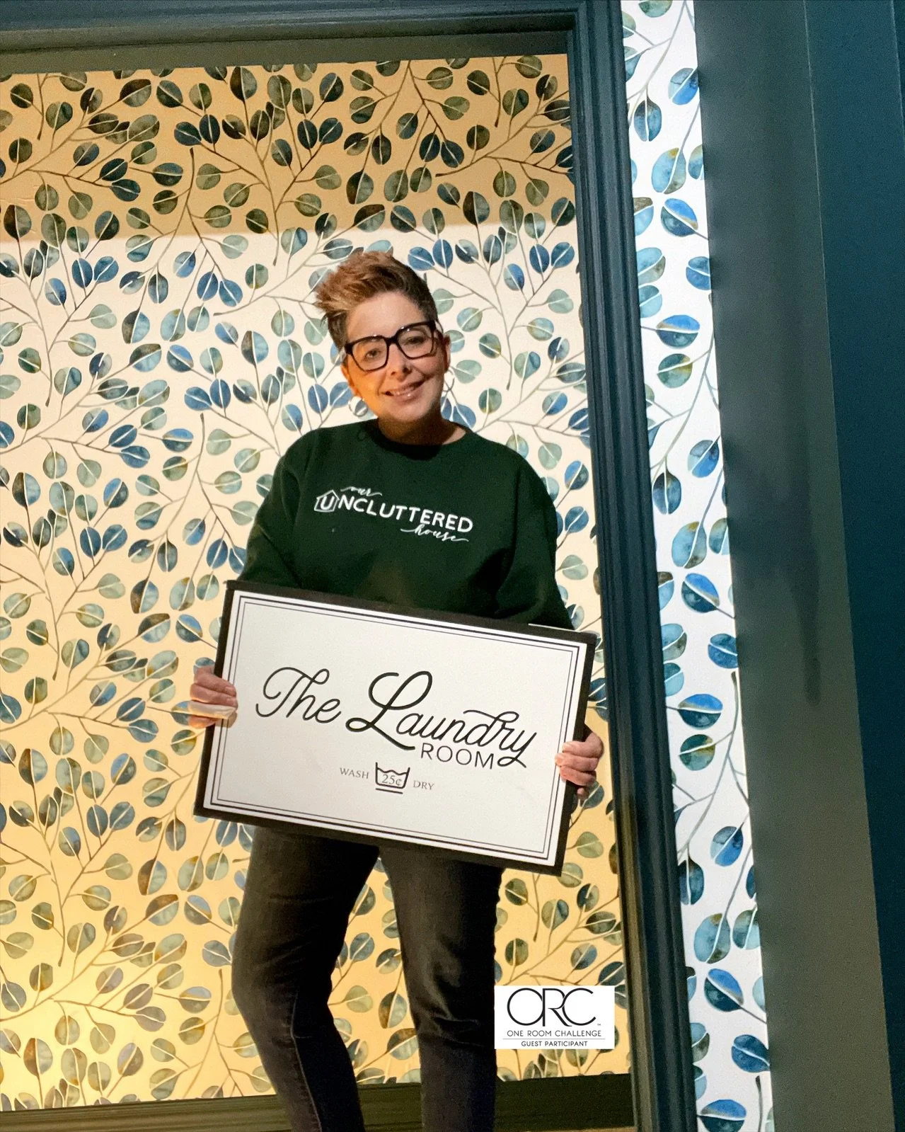 Laundry Room Update:  Cabinets + Wallpaper