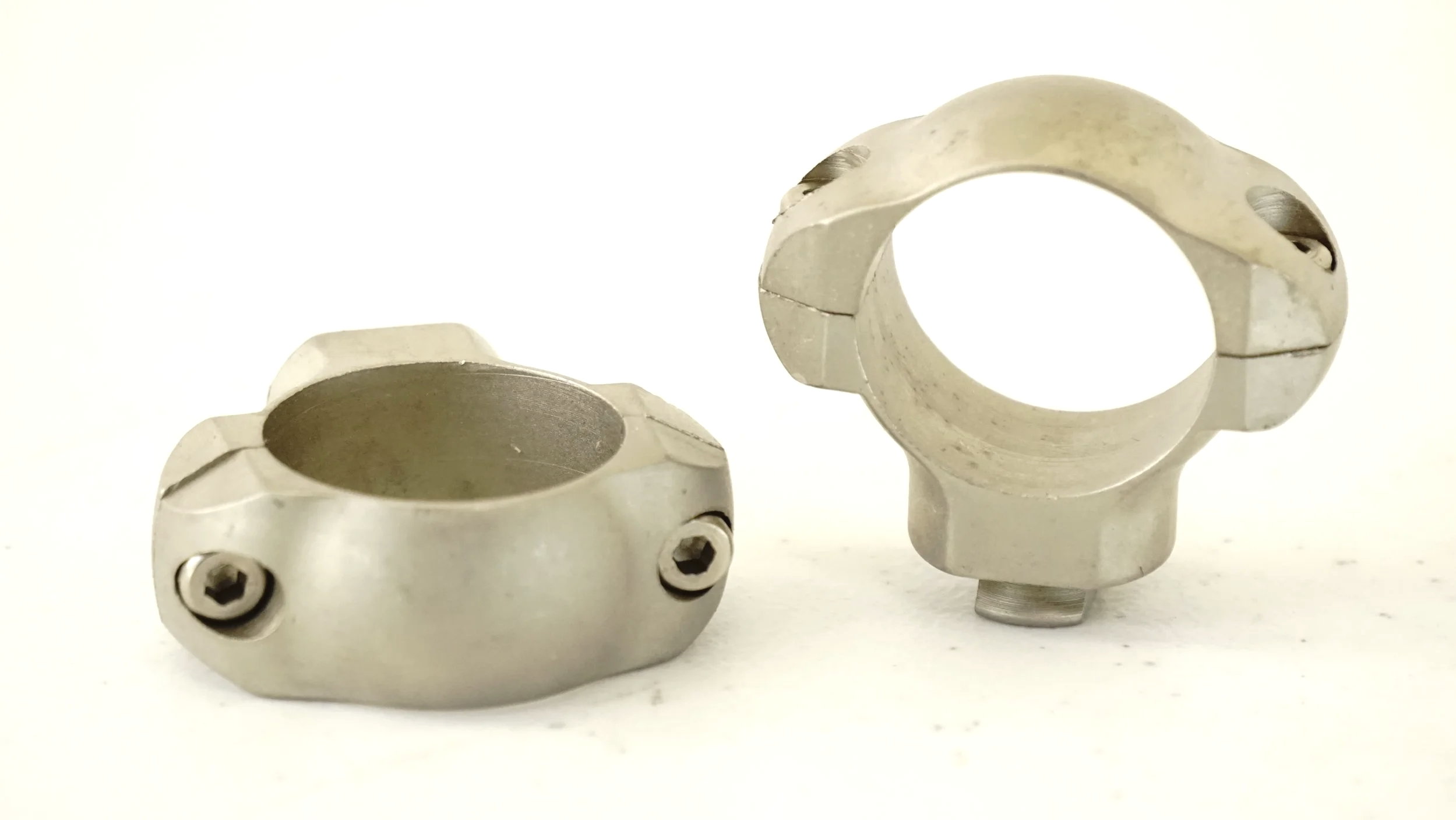 Redfield Top 2-Screw Split Rings. 1" and 30mm. Nickel Matte.