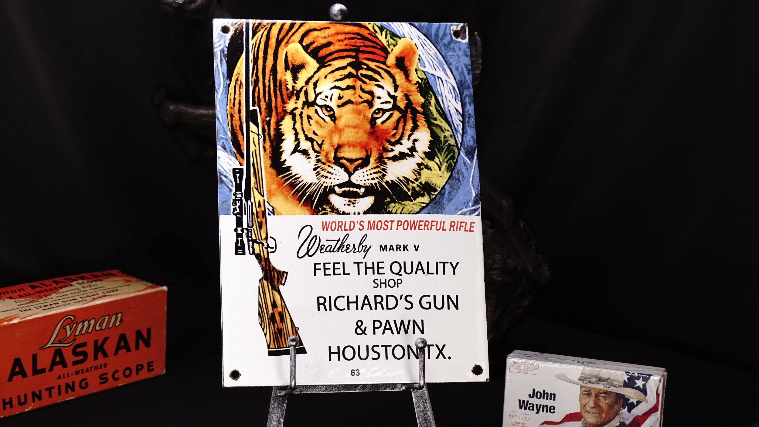 Vintage Porcelain Weatherby Mark V Sign