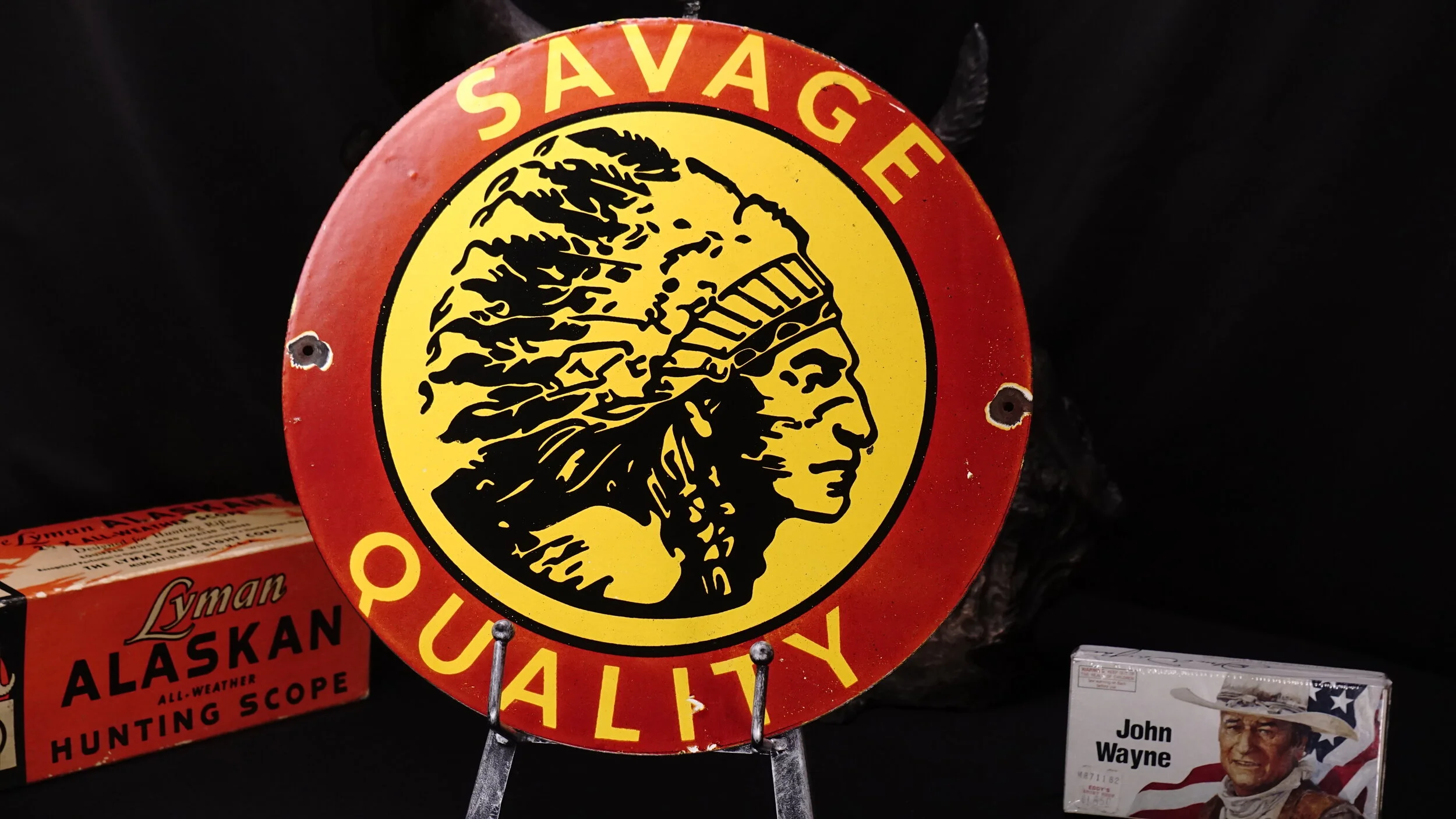 Vintage Porcelain Savage Arms Sign