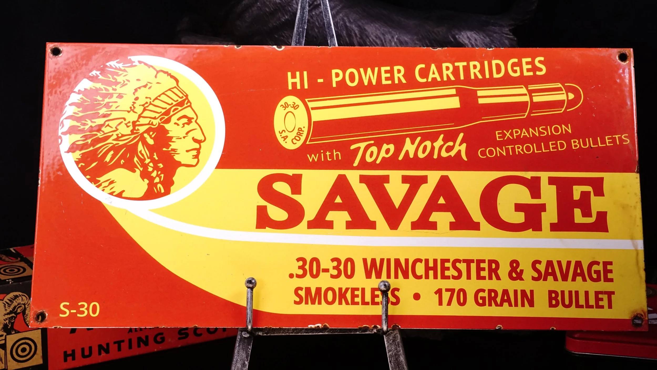 Vintage Porcelain Savage Arms Sign.