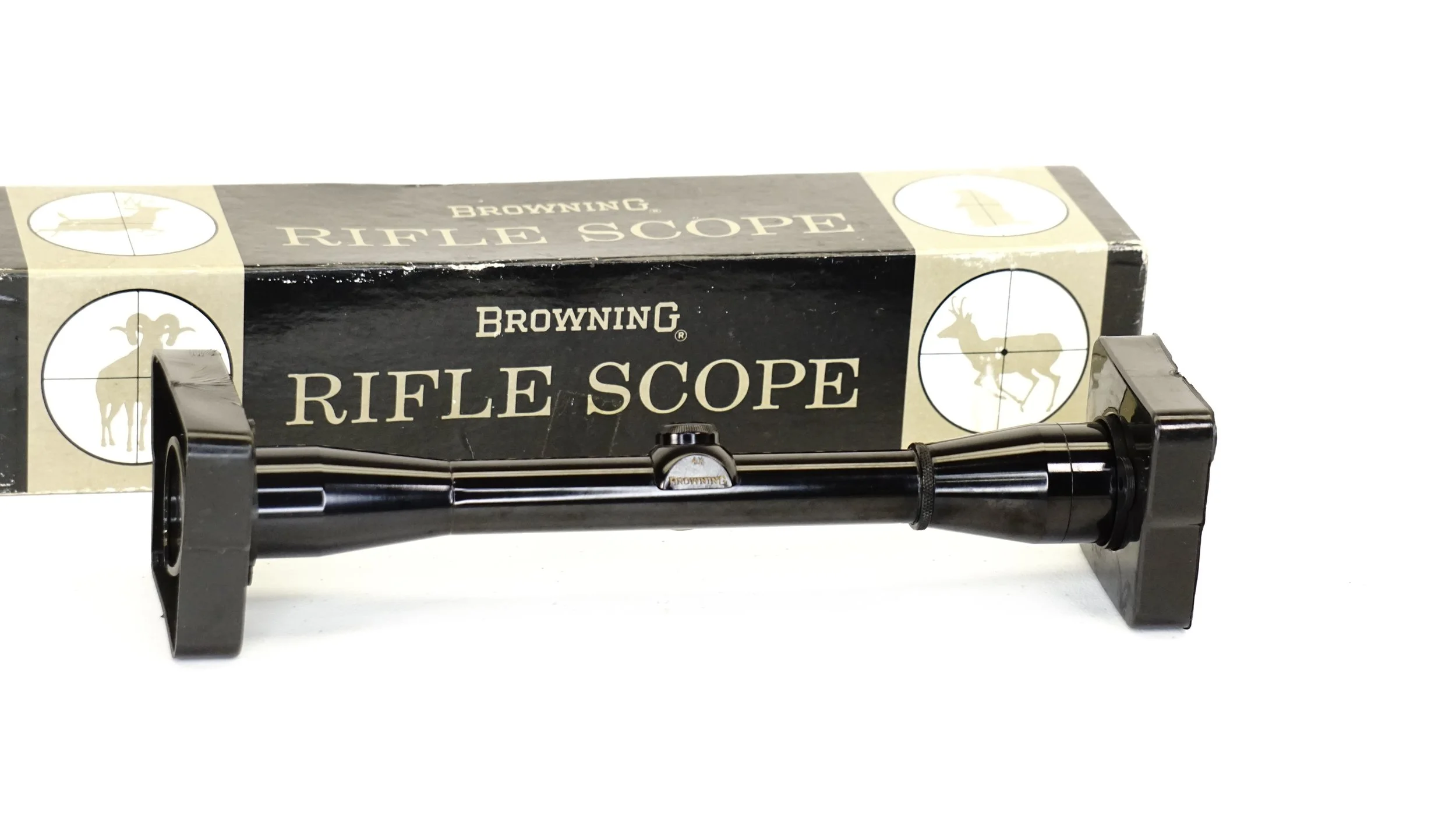 Browning Mini 4x Rimfire Scope. 3/4". c.1965-76. New in Box, Crosshair - Refurbished.