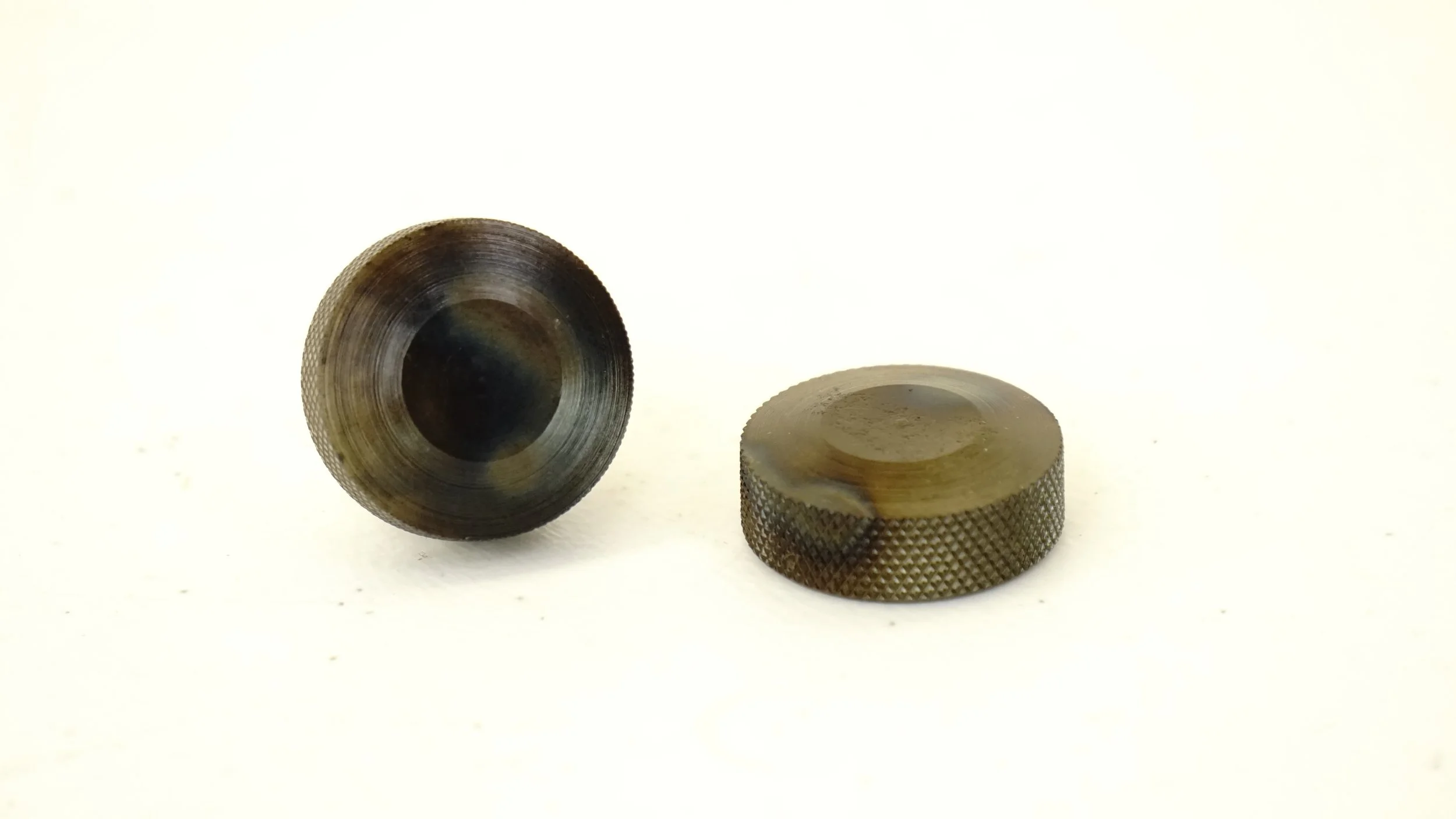 1 Pair Weaver Steel Turret Caps. Color Case Hardened.