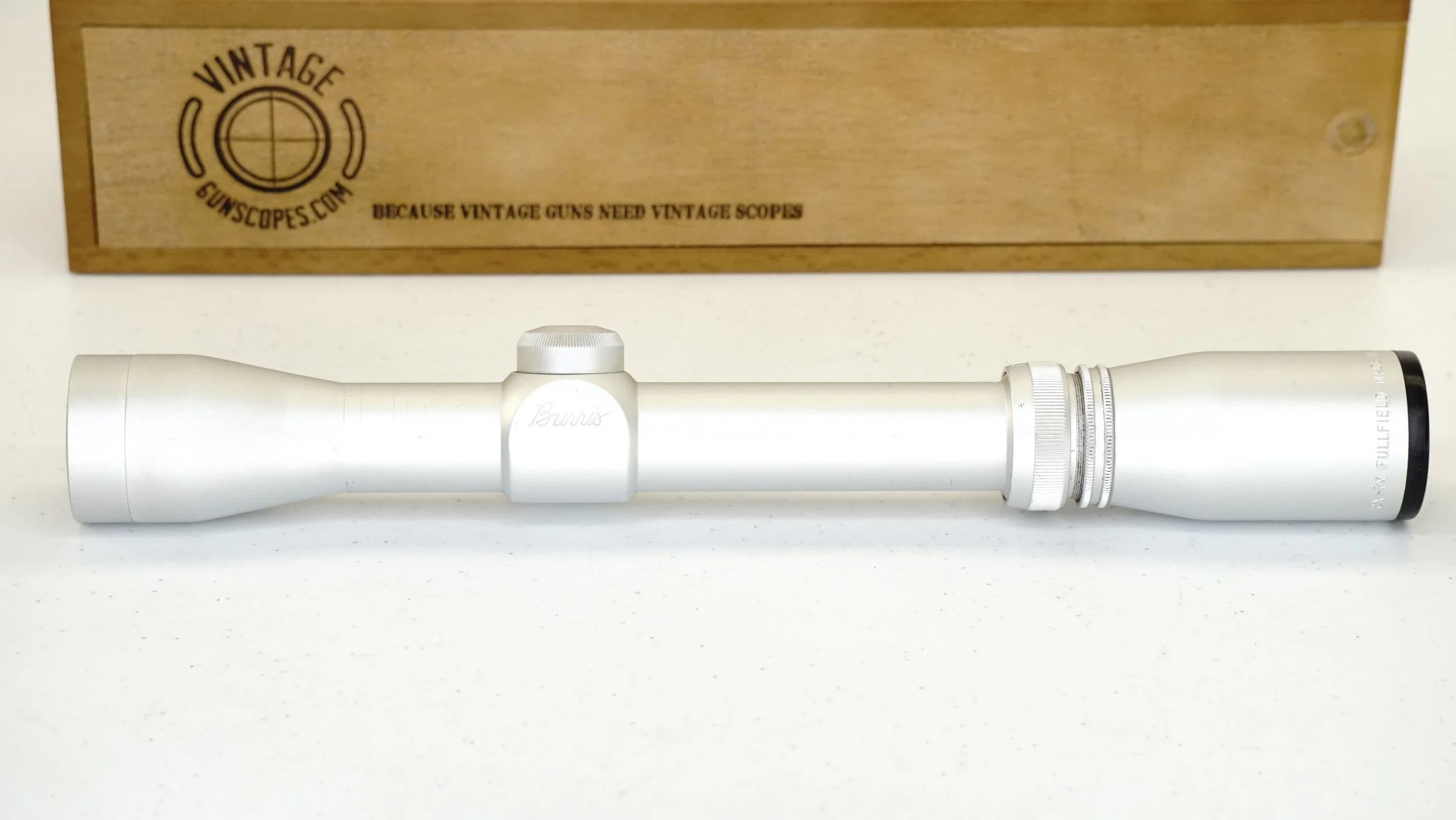 Burris Fullfield 2x-7x. 1". c.1975-85+. Silver, Duplex - Refurbished.