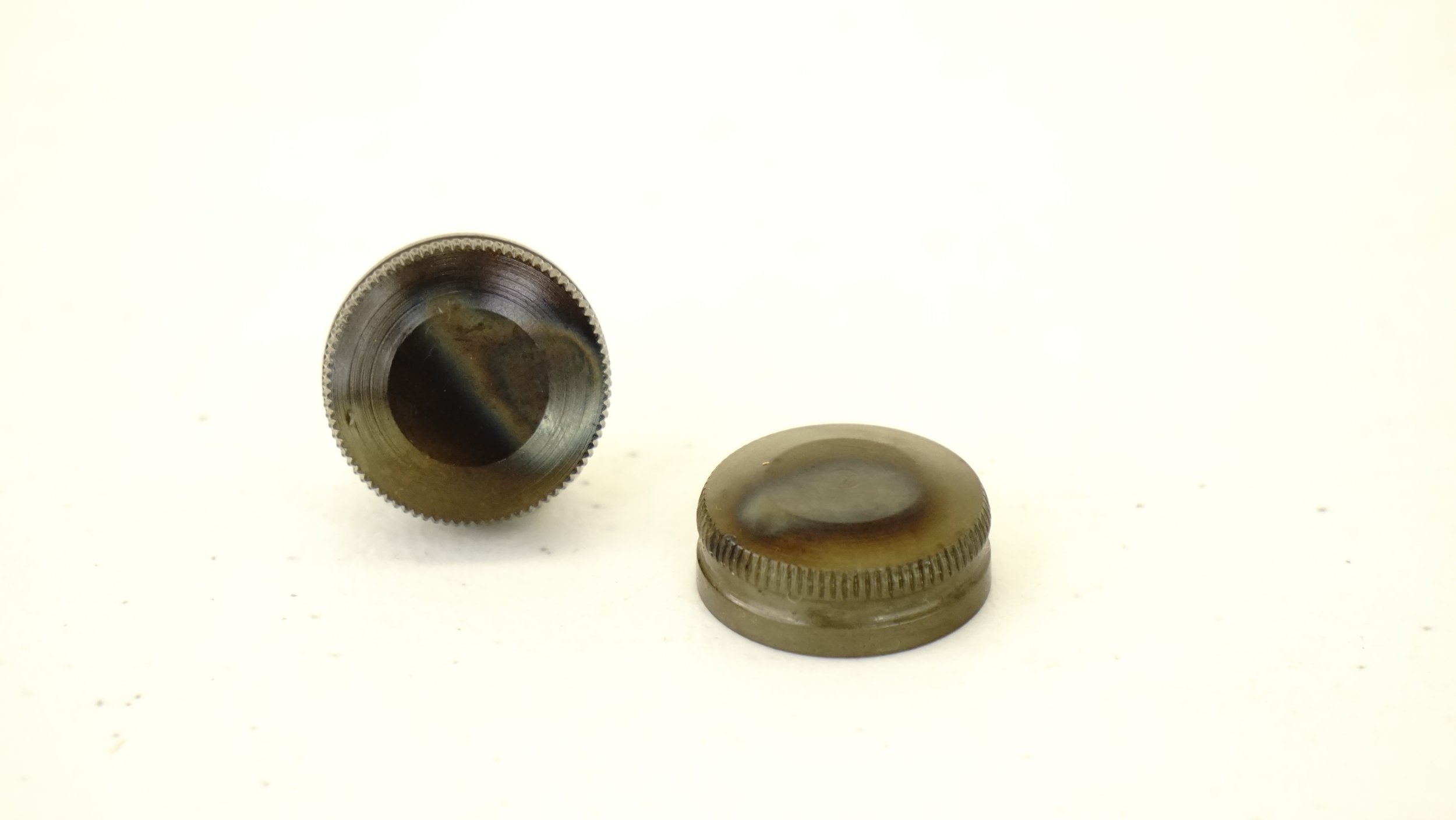 1 Pair Weaver Turret Cap. Flat Top. Color Case Hardened.