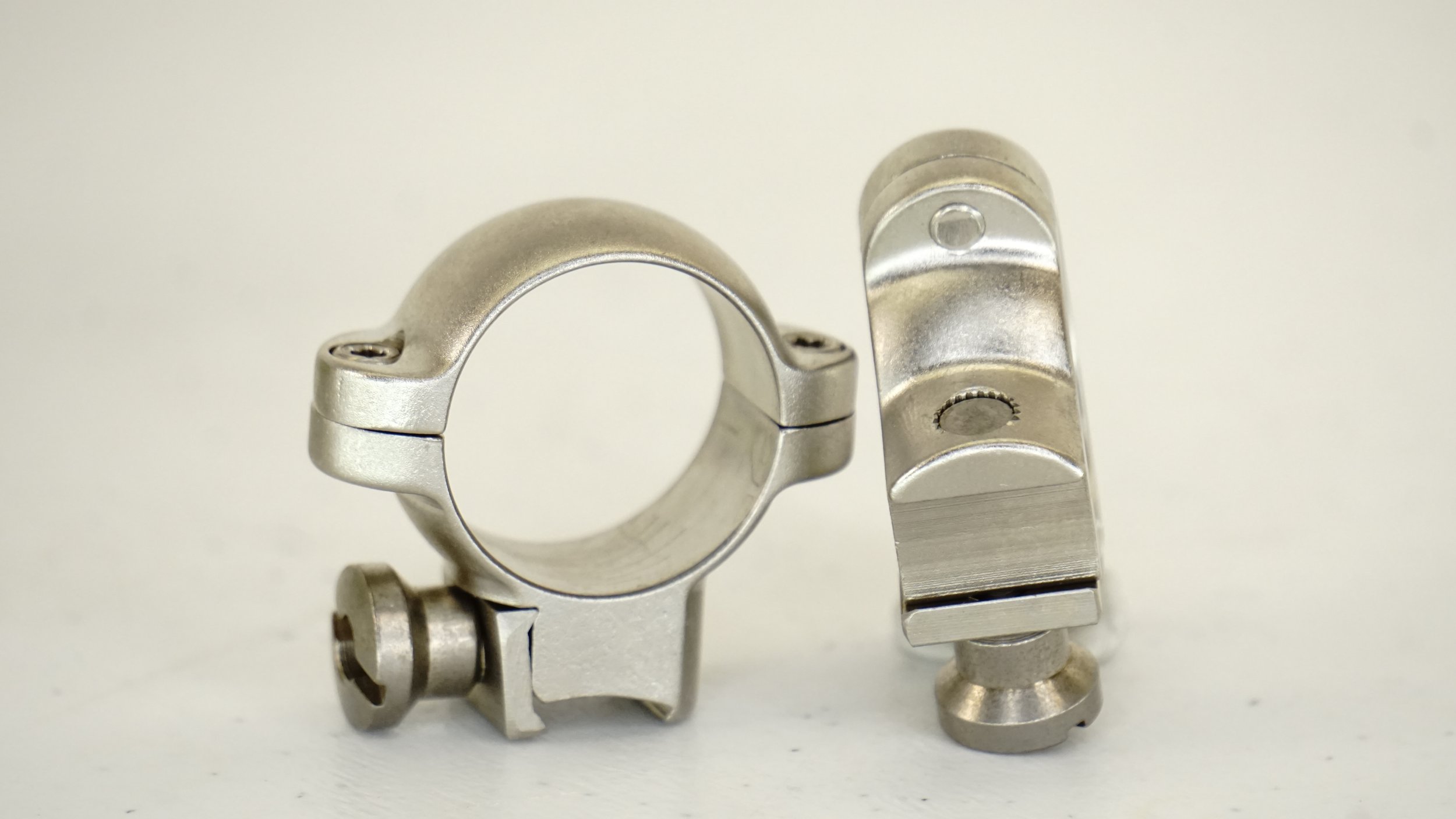 Burris Deluxe .22 Rings. Medium, Nickel/Silver Safari Finish. 420074. 1".