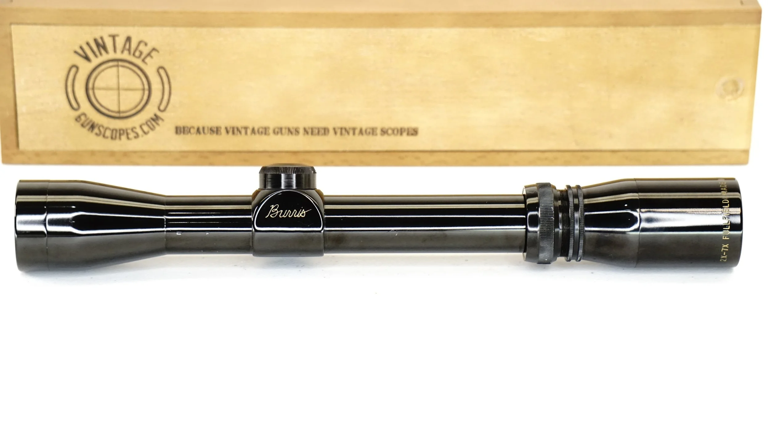 Burris Fullfield 2x-7x. 1". c.1975-85+. Duplex - Refurbished.