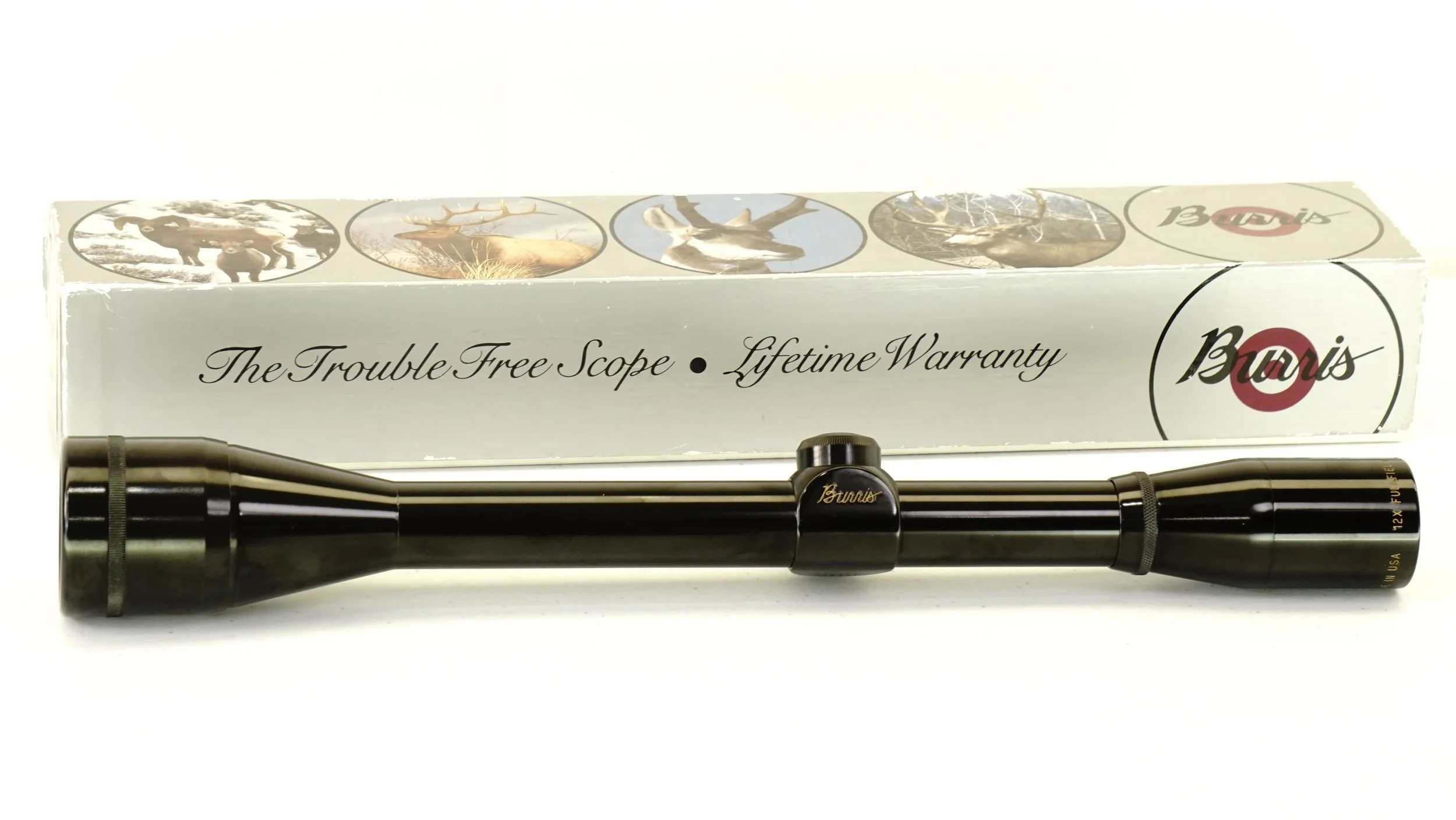 Burris Fullfield 12x with AO. 1". Excellent in Box, Duplex, Refurbished.