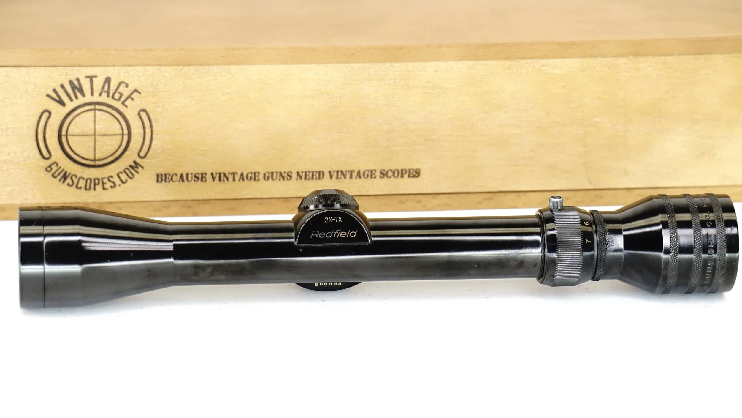 Redfield 2x-7x. 1". c.1963-65. Excellent, Accu-Range with Post Crosshair - Refurbished.