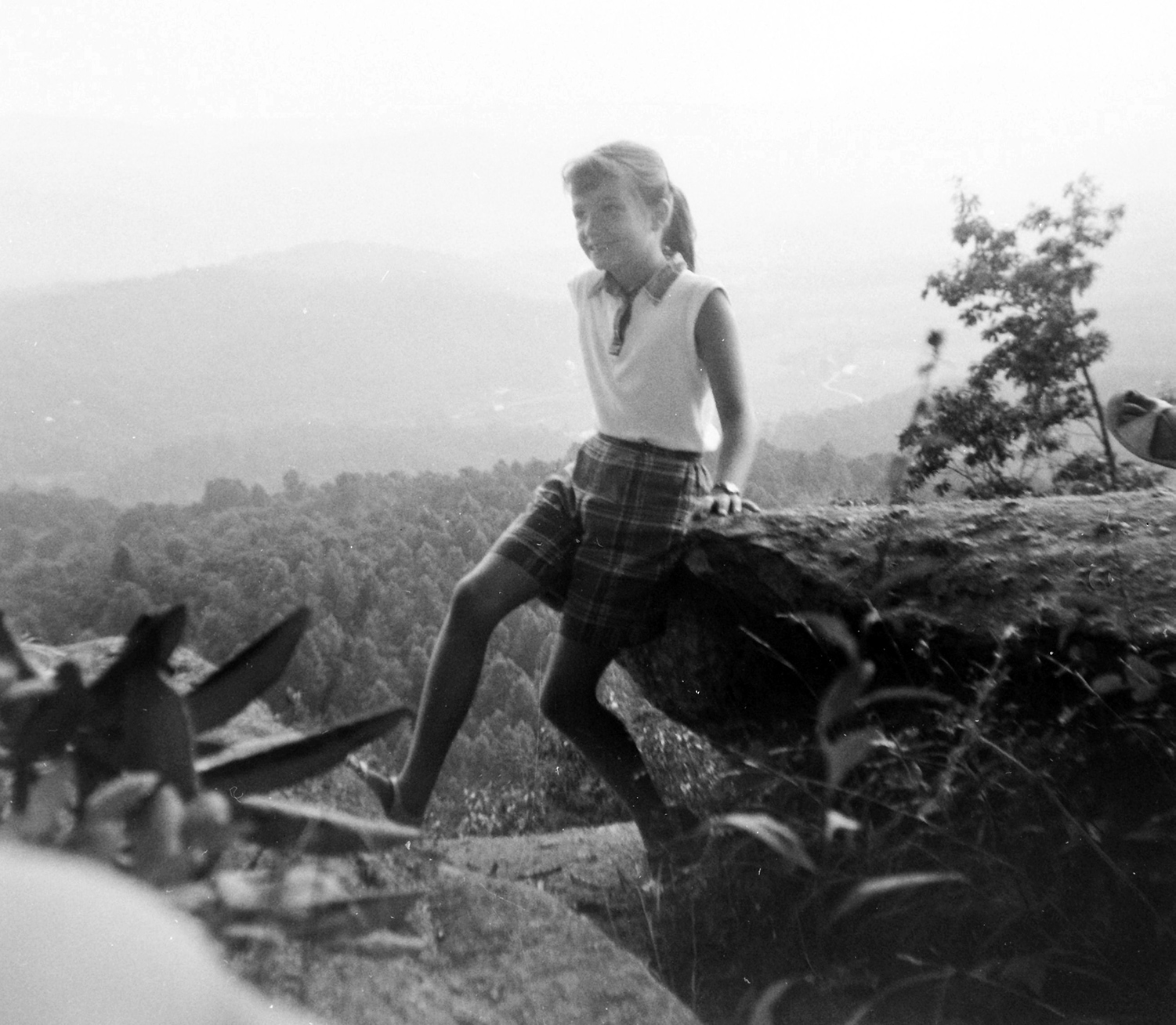 Delia enjoys a mountain top in North Carolina during a family vacation in 1960.