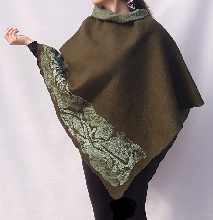 olive green poncho