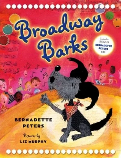 Broadway Barks by Bernadette Peters Broadway Barks is heartwarming story about a lonely dog living in a New York City park who is suddenly rescued and finds a new home. The story teaches readers about animal adoption, animal homelessness, and responsible pet ownership. The book also contains an audio CD with author Bernadette Peters reading the book and singing an original song written for the book.