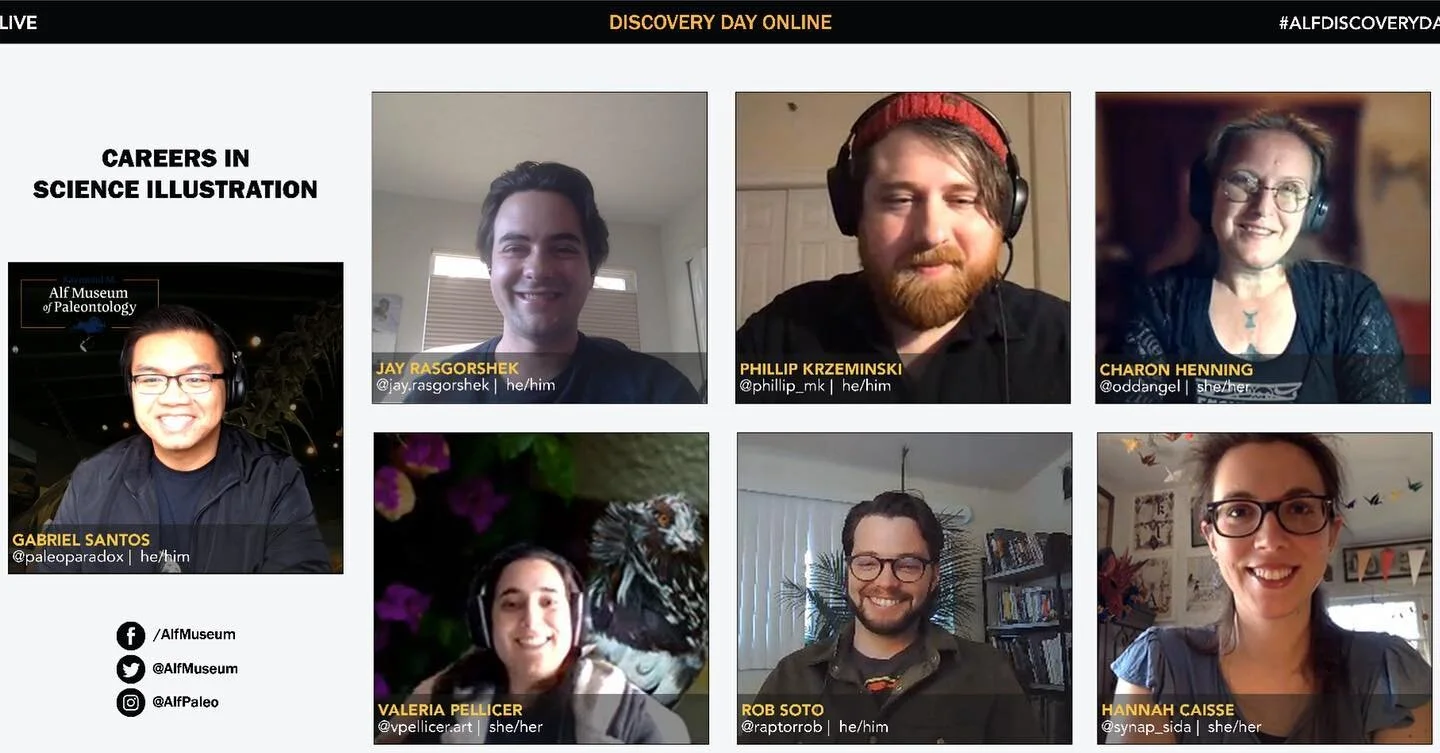 Just reminiscing about Saturday&rsquo;s Careers in Science Illustration panel we did for the Alf Museum. I&rsquo;m really proud of these folks in this picture. These are some amazing folks and so grateful I know them. ❤️