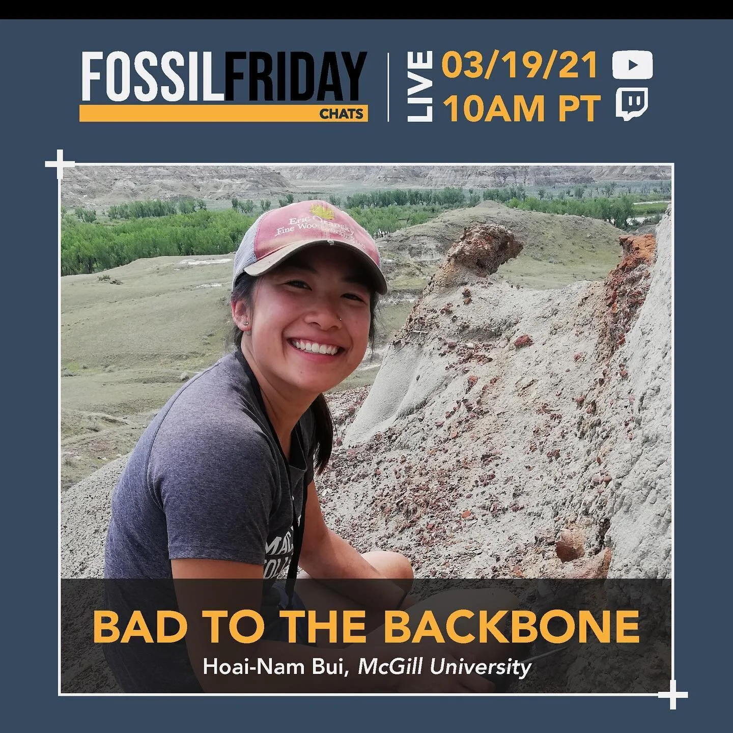 BAD. TO. THE. BACKBONE! Looking forward to meeting @hoainam_bui this Friday and getting the download on bird backbone evolution!! Also, yay for more SEA paleontologists!

Tune in 10am Pacific Time on YouTube (AlfMuseumPaleo) or Twitch (PaleoParadoX_)