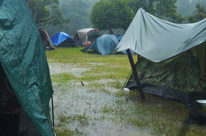 Camping... way to put a dampener on a weekend! 