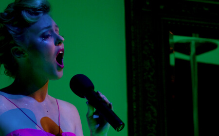 Image: Simone Easthope premiering ‘Magic of Goddess Ilythia’ in 2008 accompanied by Lindsay Gilroy.