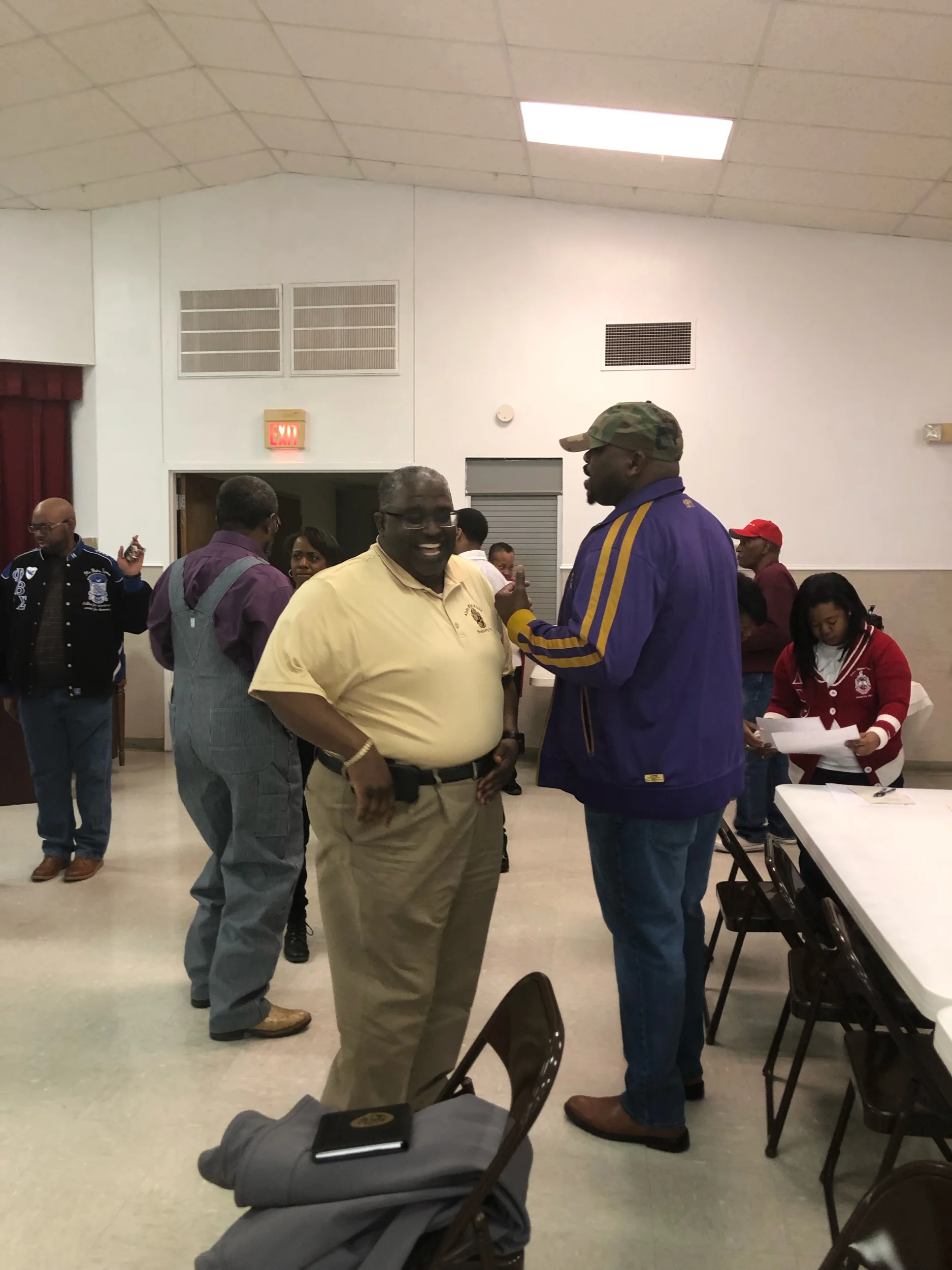  Meeting with local members of black Greek letter organizations. 