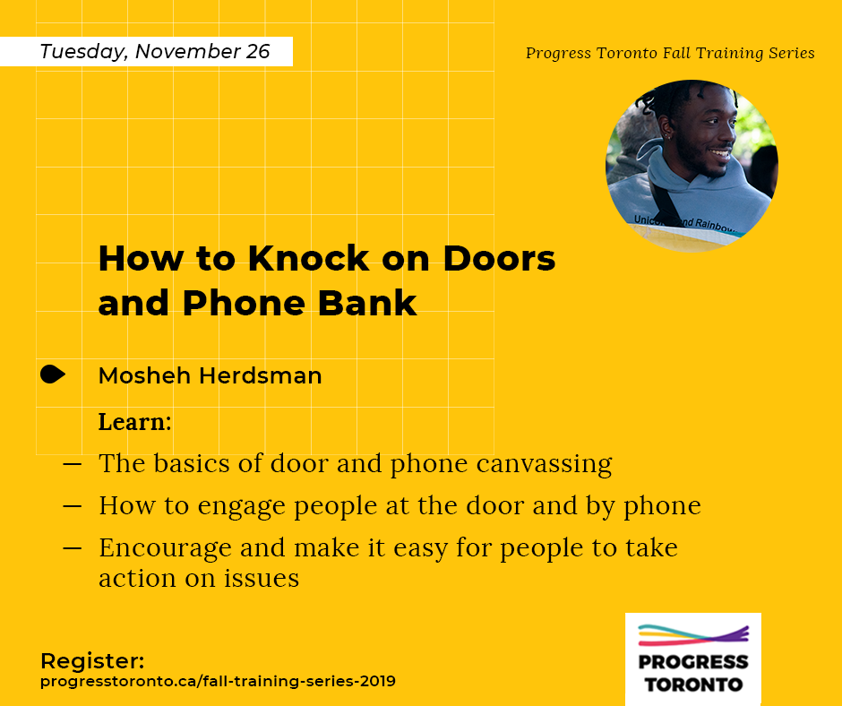 Fall Training Series: How to Knock on Doors and Phone Bank