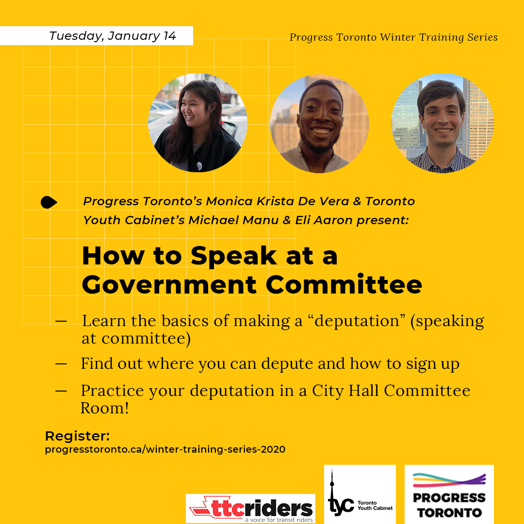 Winter Training Series: How to Speak at a Government Committee - City Budget 2020 edition!