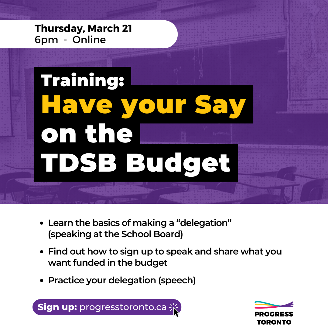 Training: Have Your Say on the TDSB Budget